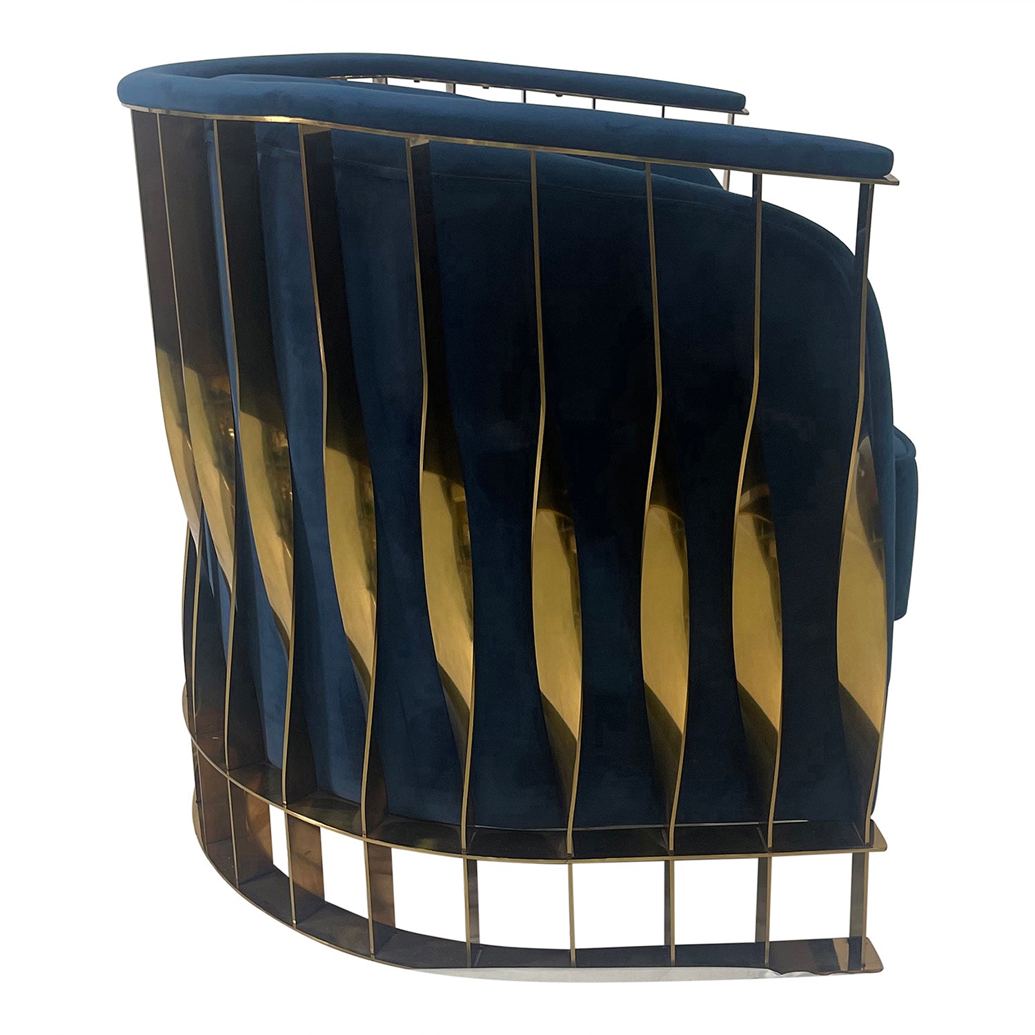 Furnings™ - Navy Blue and Gold Sofa Chair