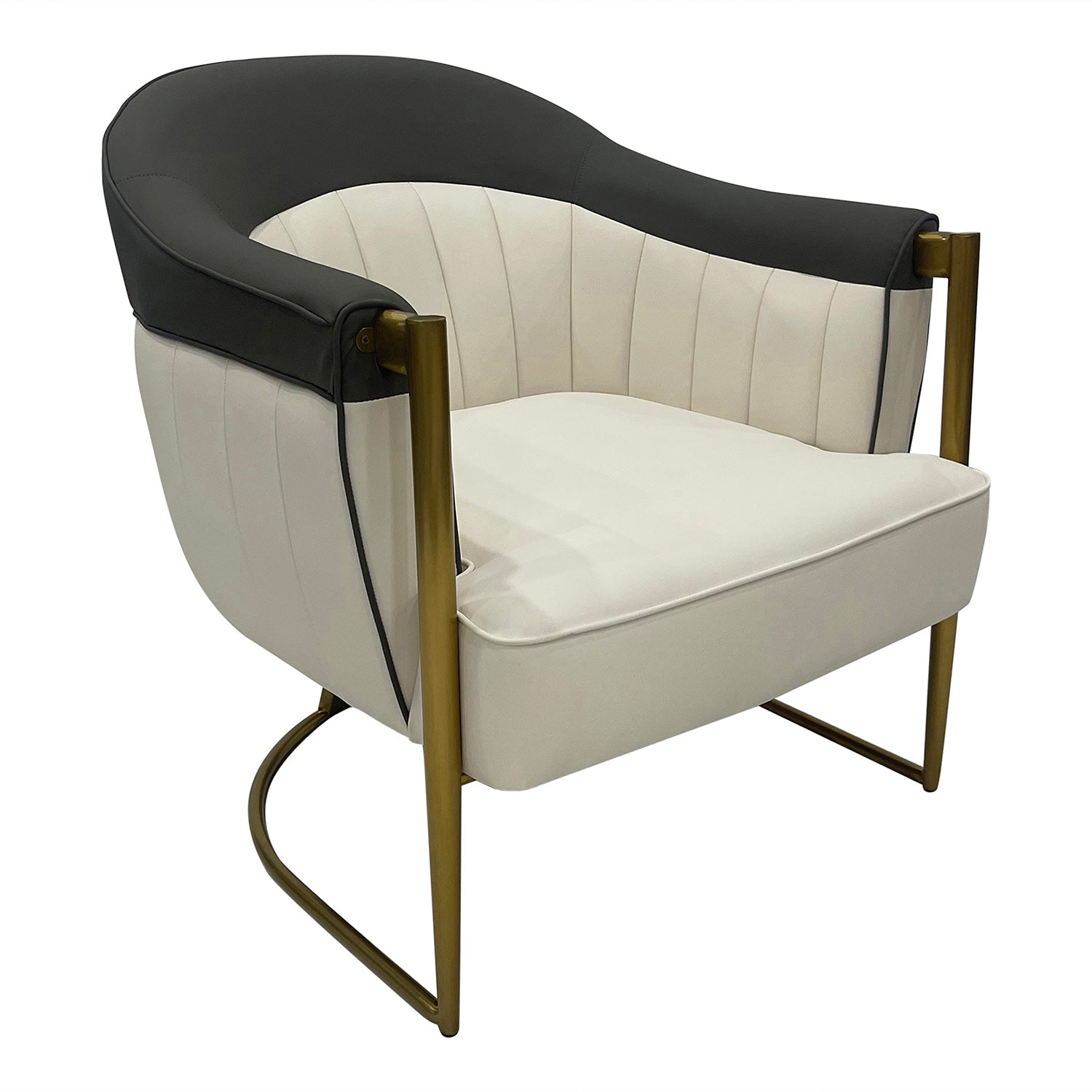 Furnings™ - Gray, Beige and Gold Sofa Chair