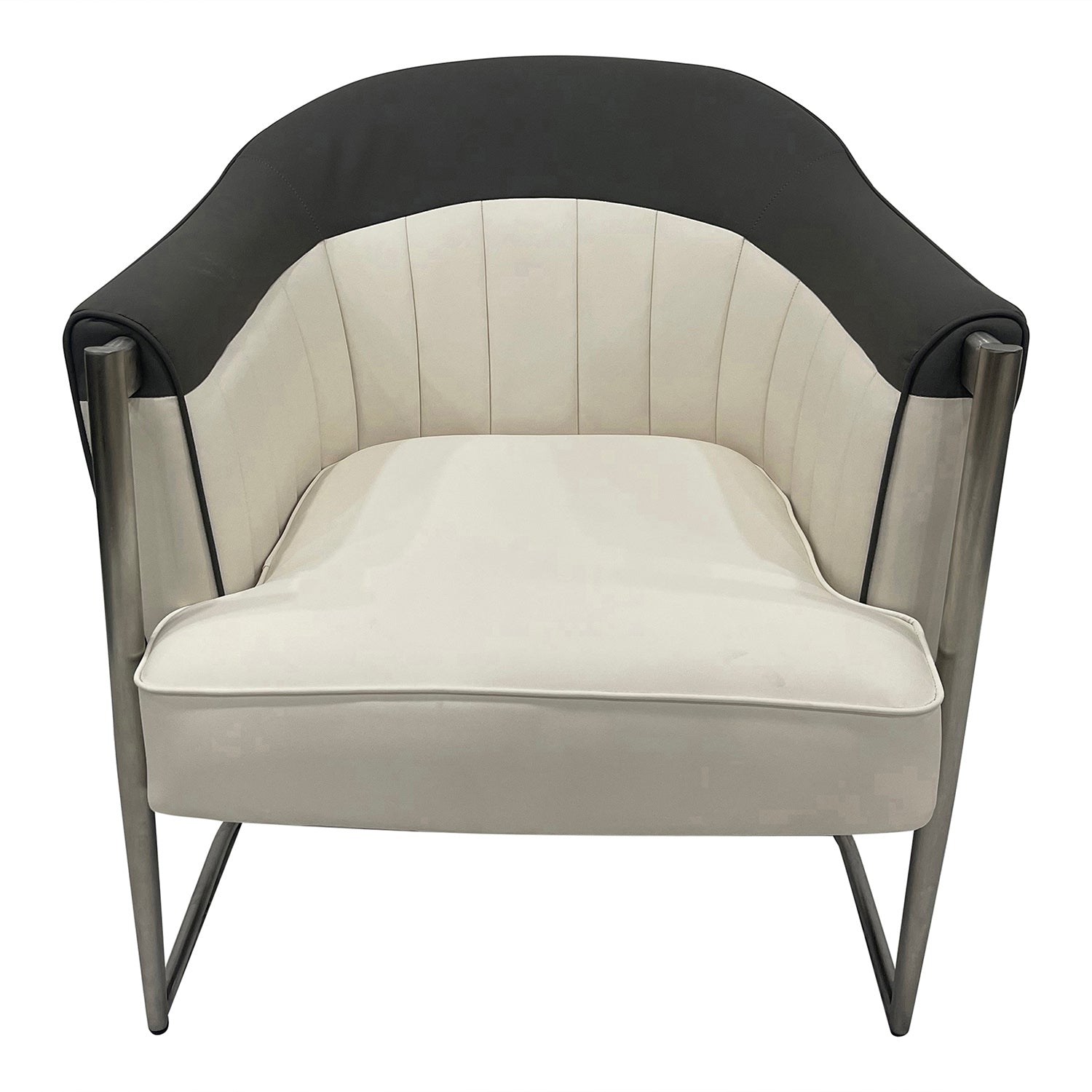 Furnings™ - Gray, Beige and Silver Sofa Chair