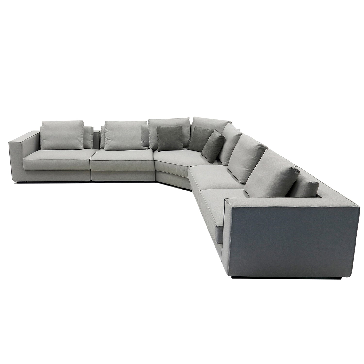 Furnings Modular Gray Sectional Living Room Set - 6 Pcs Full Set