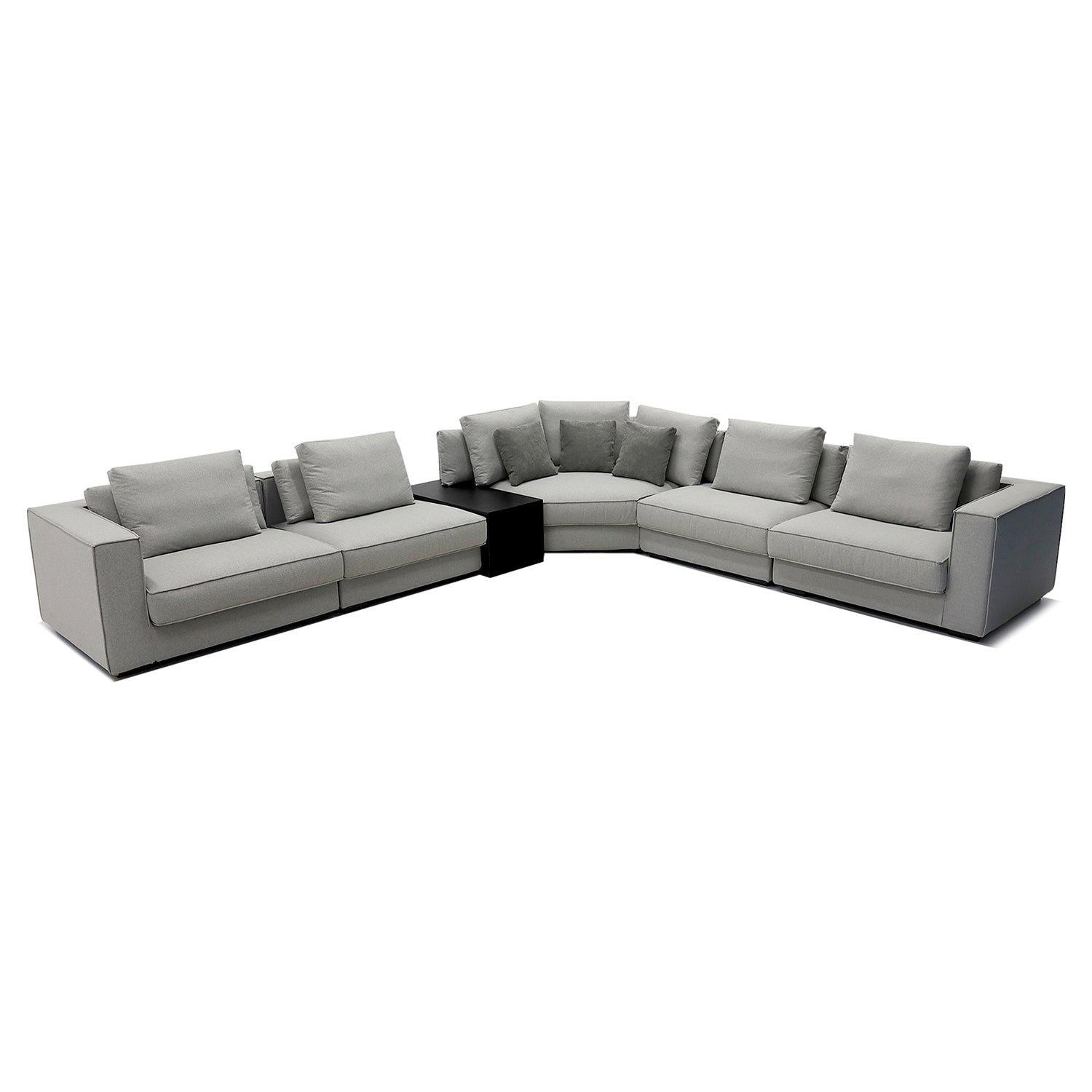 Furnings Modular Gray Sectional Living Room Set - 6 Pcs Full Set