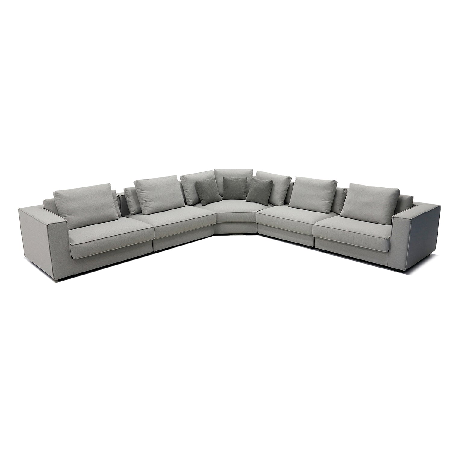 Furnings Modular Gray Sectional Living Room Set - 6 Pcs Full Set