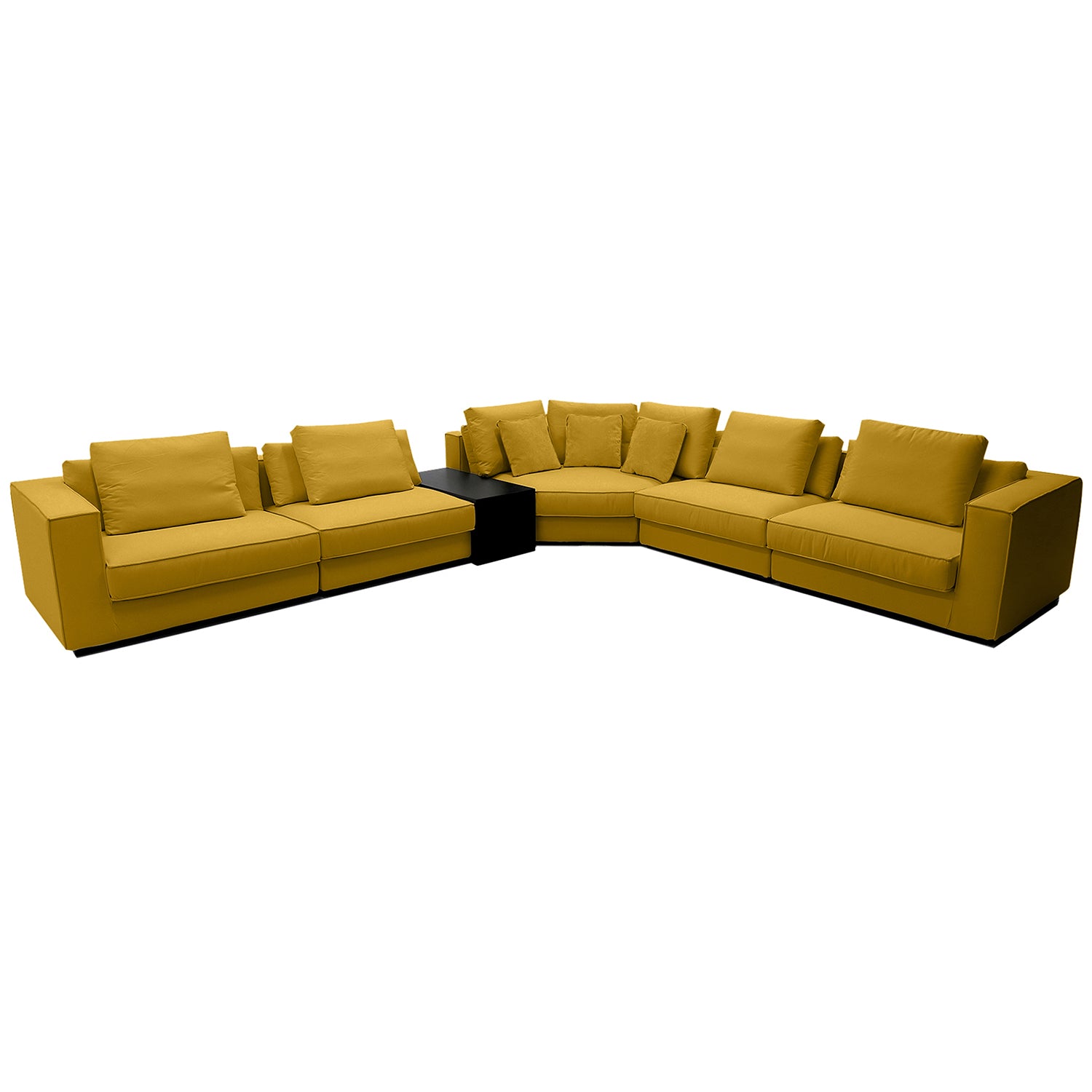 Furnings Modular Yellow Sectional Living Room Set - 6 Pcs Full Set