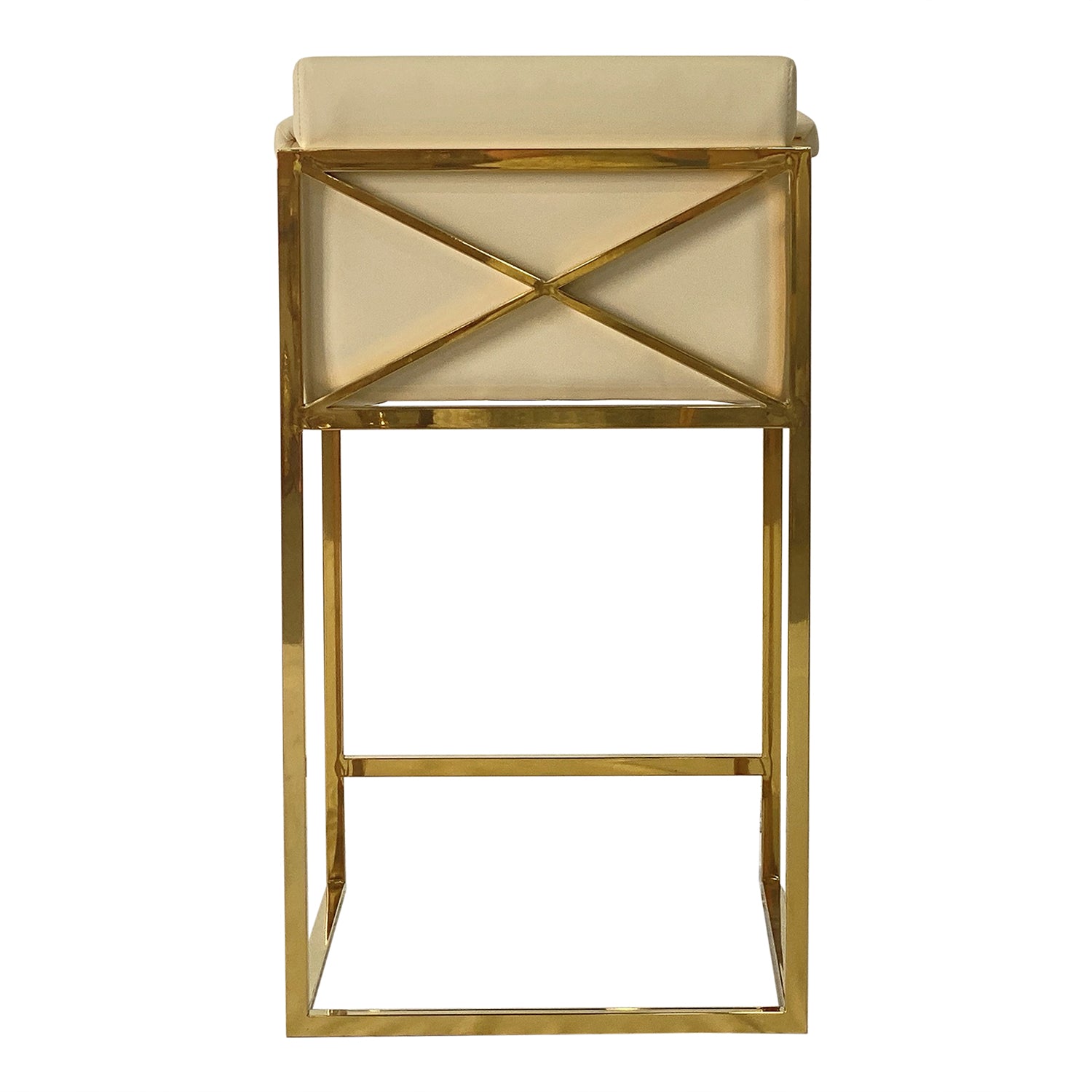 Furnings - Gold and Beige Bar Stool 18.5"W X 24"D X 36"H