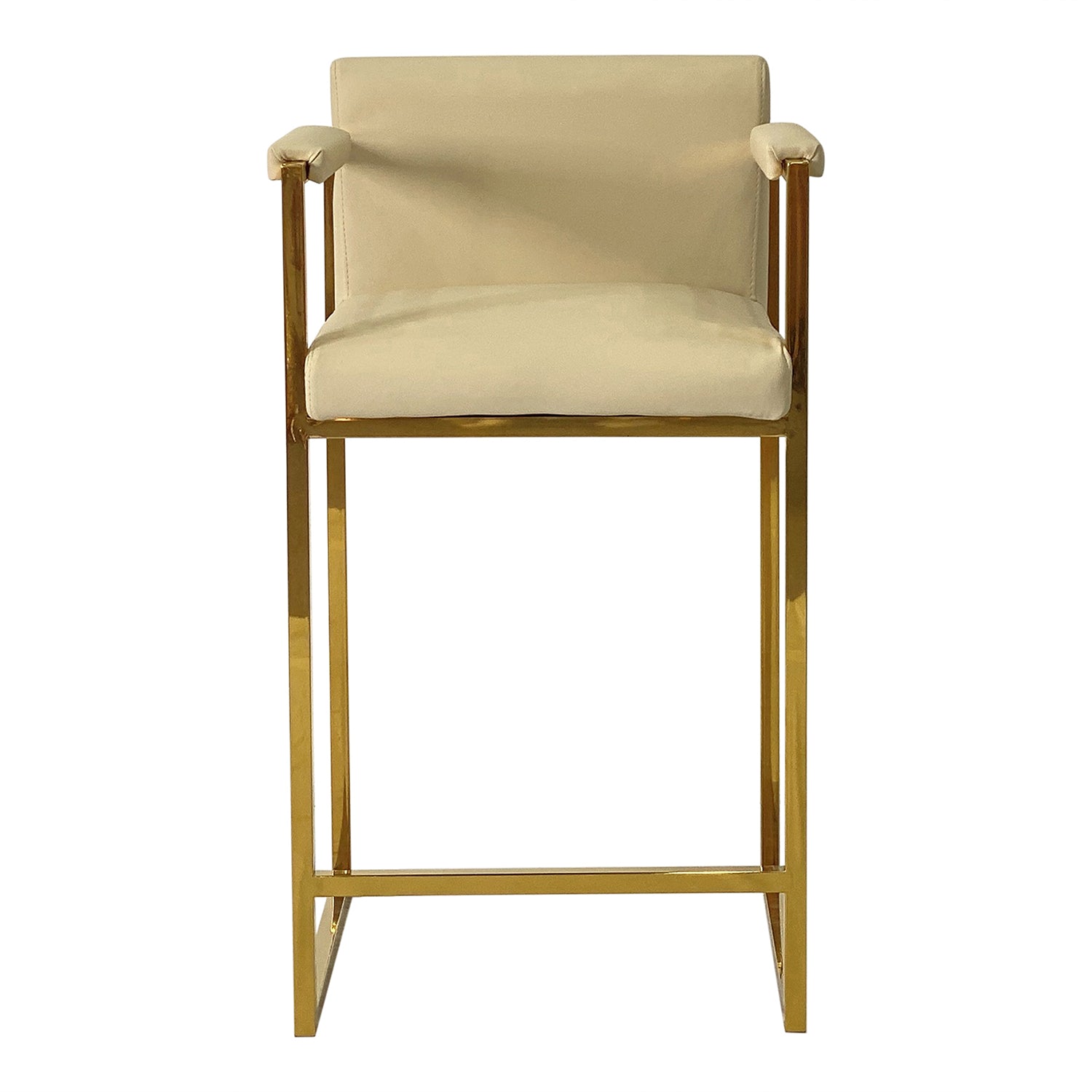 Furnings - Gold and Beige Bar Stool 18.5"W X 24"D X 36"H