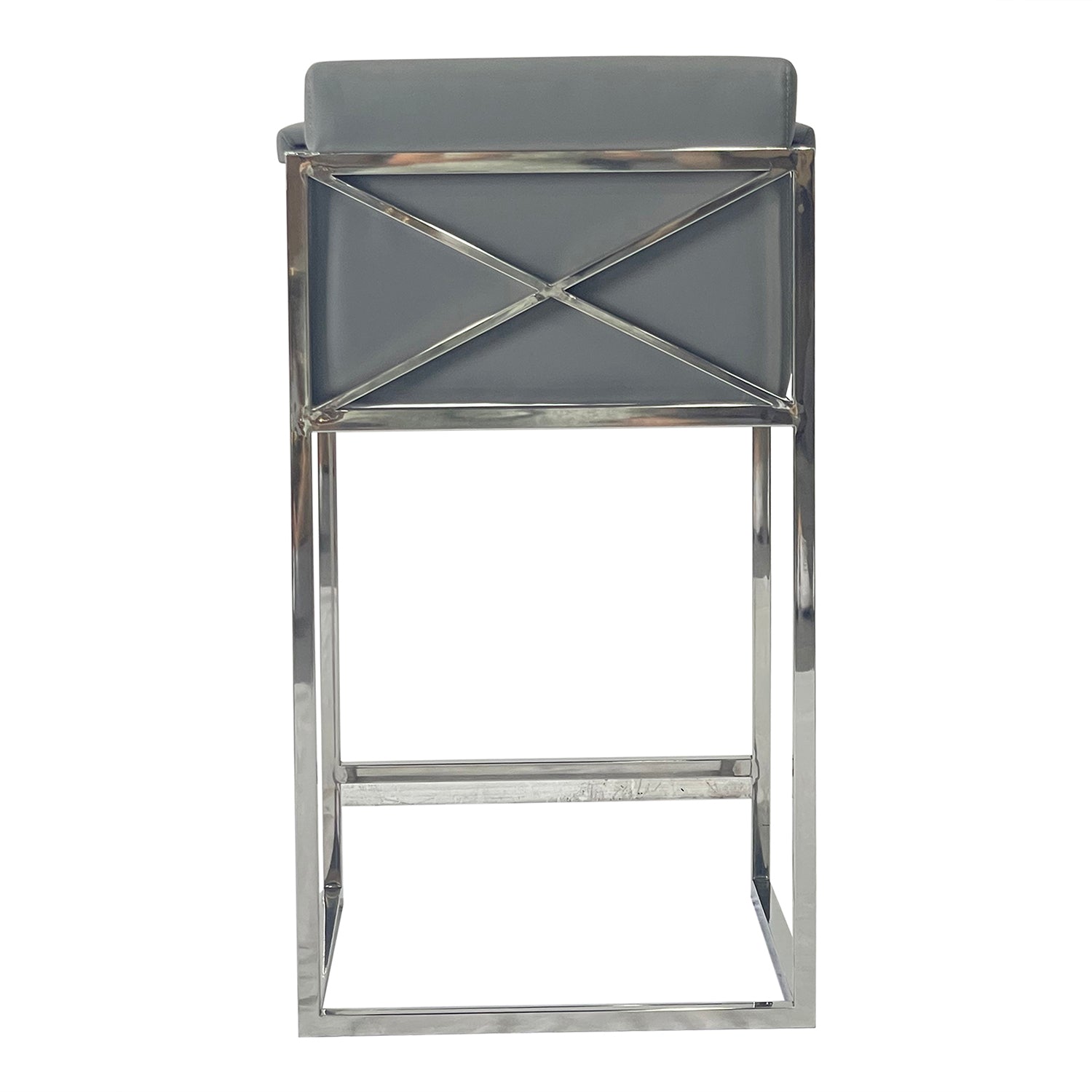 Furnings - Silver and Gray Bar Stool 18.5"W X 24"D X 36"H