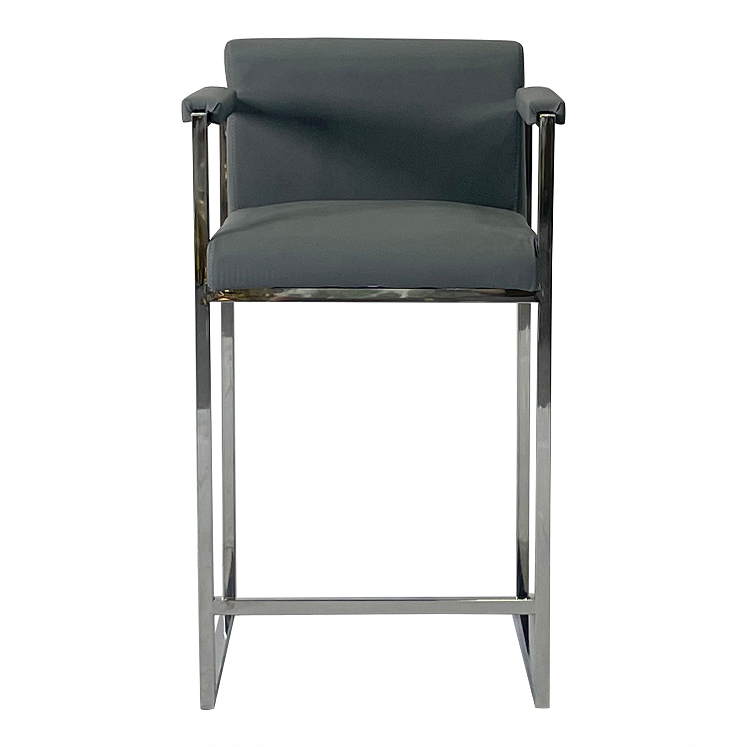 Furnings - Silver and Gray Bar Stool 18.5"W X 24"D X 36"H