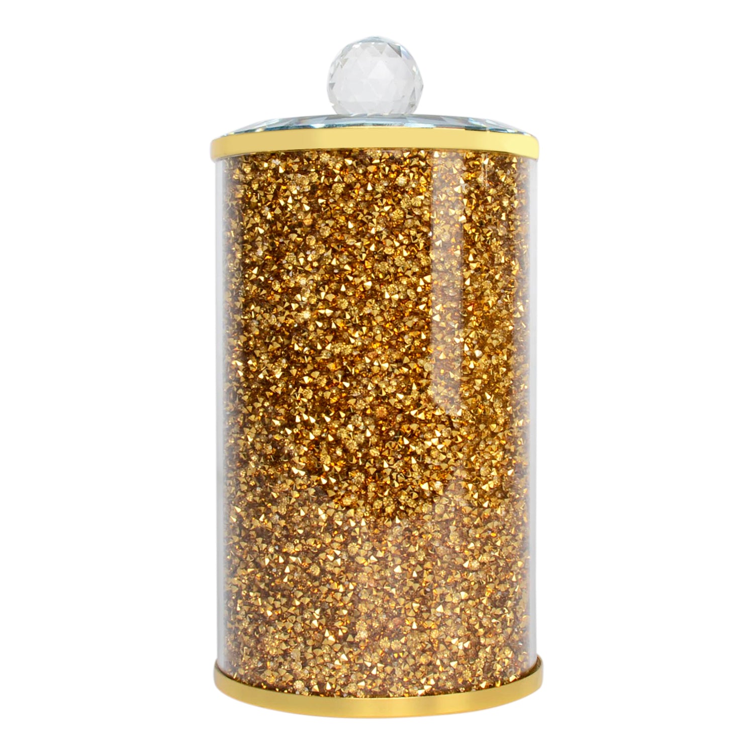 Furnings - Gold Crushed Diamond Glass Canister in Gift Box