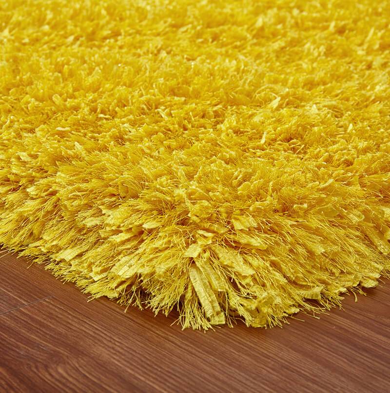 Furnings - "Coral" Shag Area Rug High Pile in Yellow