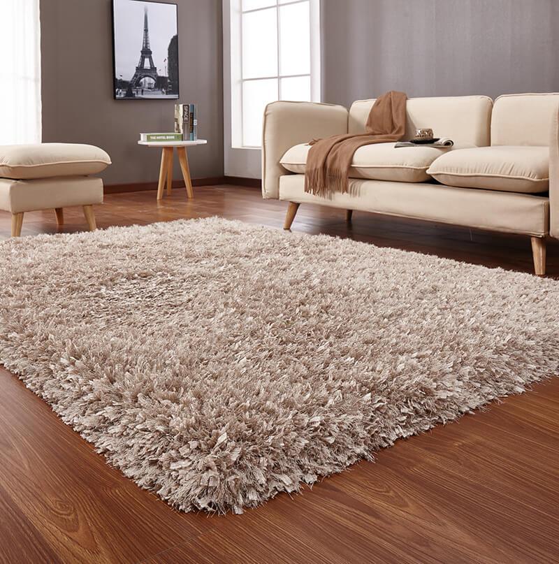 Furnings "Coral" Shag Area Rug High Pile in Beige - 11'L x 8'W x 1"H