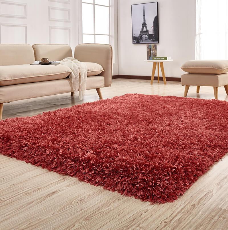 Furnings "Coral" Shag Area Rug High Pile in Peach - 11'L x 8'W x 1"H