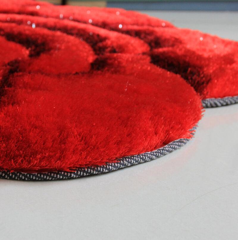 Furnings - Red and Black Flower Decorative Rug