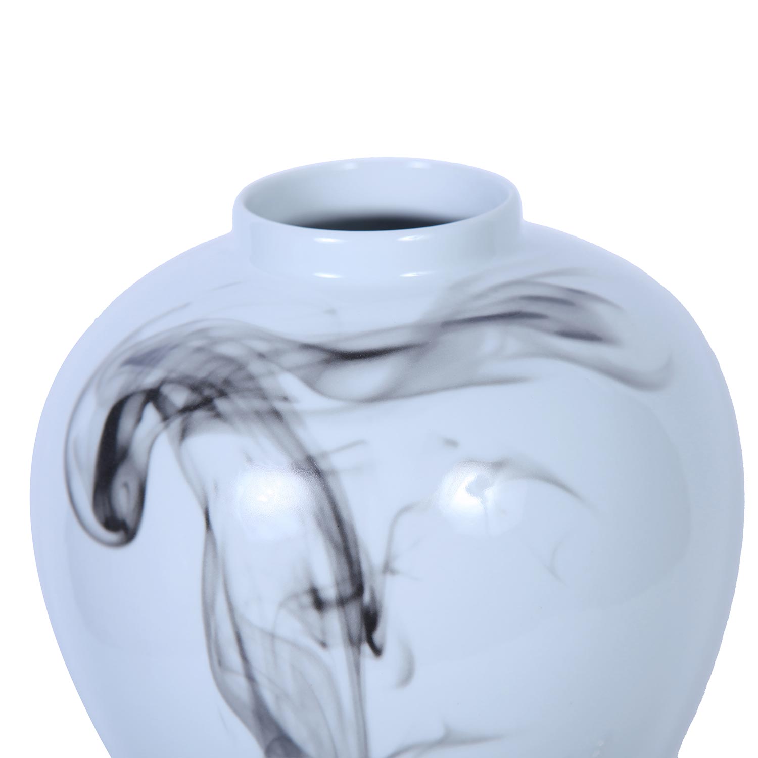 Furnings Marble Ceramic Decorative Jar with Removable Lid - Large