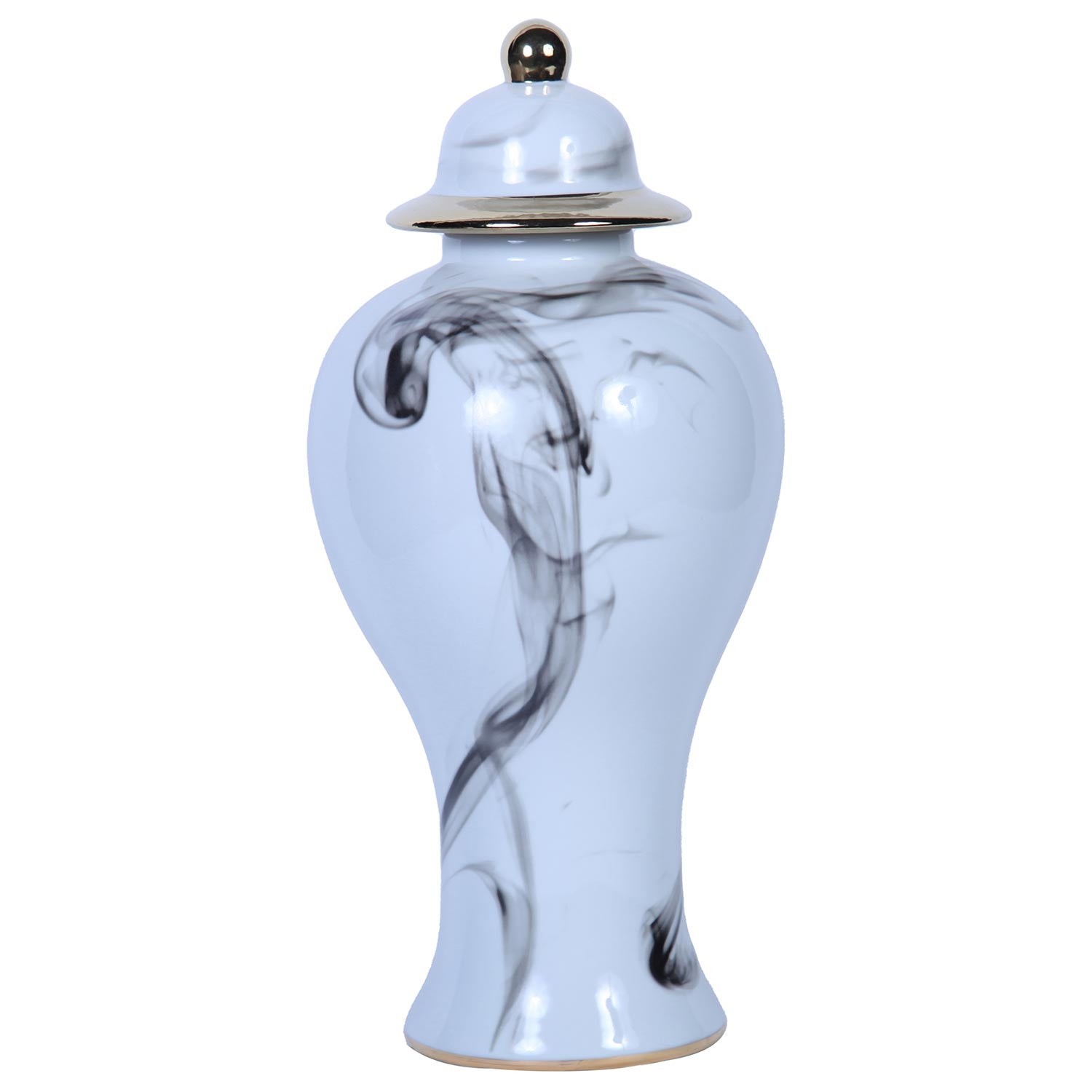 Furnings - Marble Ceramic Decorative Jar with Removable Lid