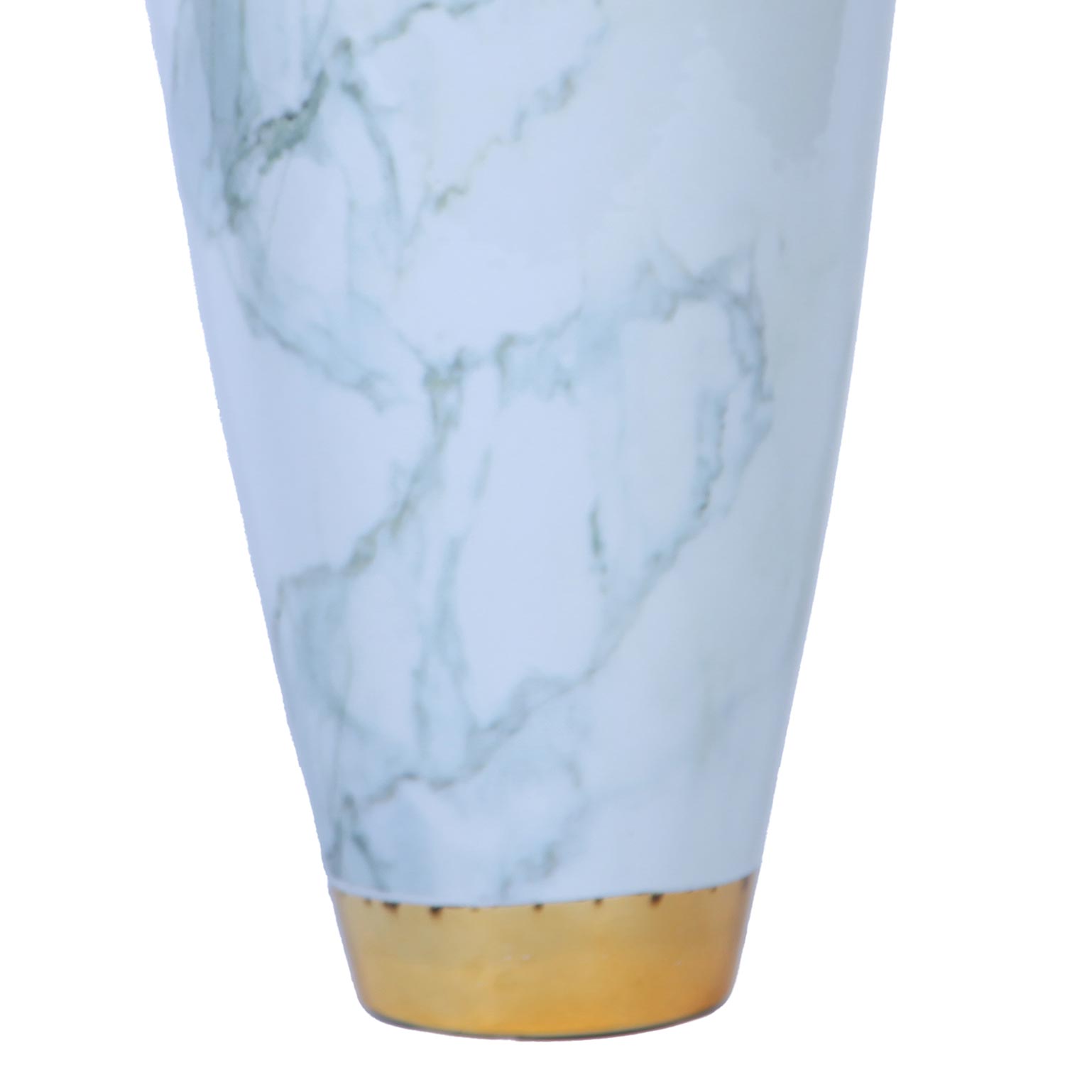 Furnings - Elegant Celadon Marble Ceramic Vase with Gold Accents in Timeless Home Decor