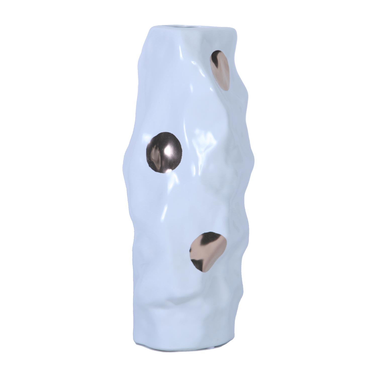 Furnings - Modern and Elegant White Ceramic Vase with Gold Design