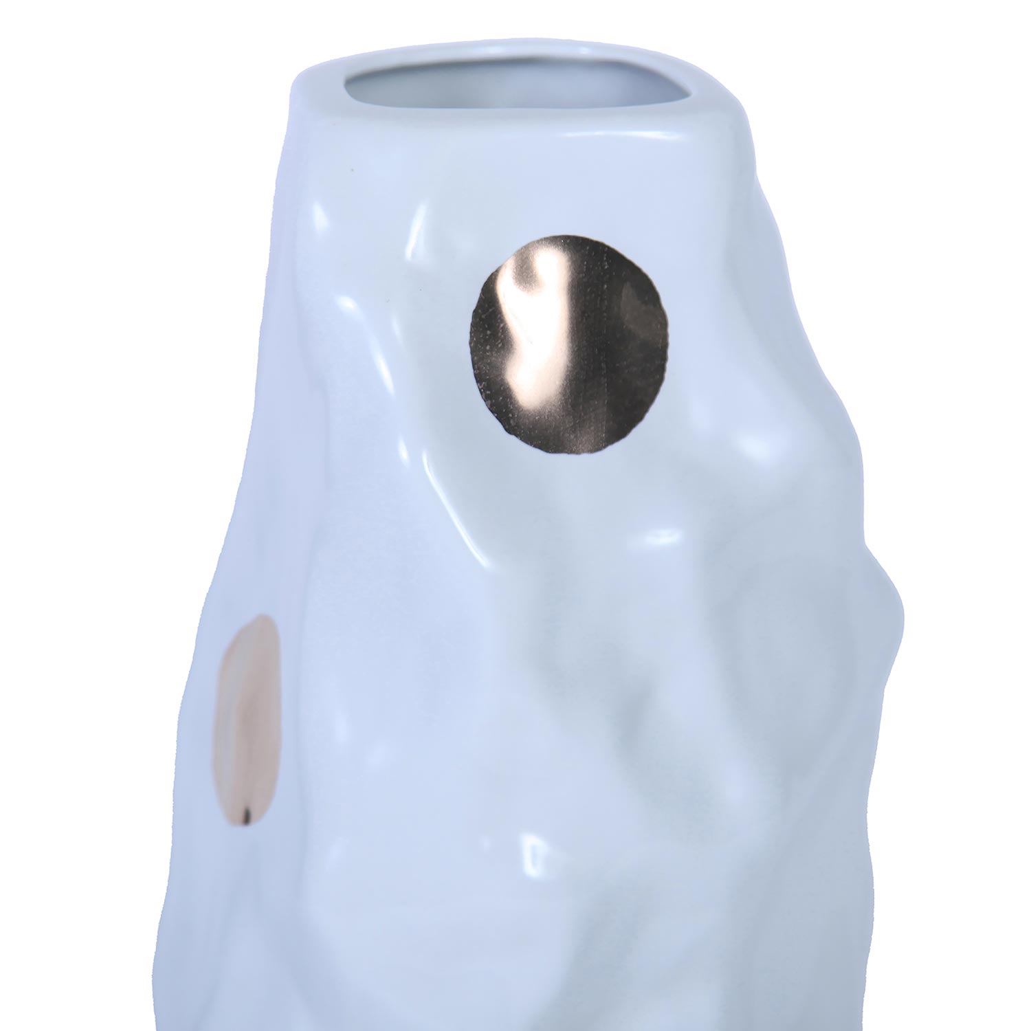 Furnings - Modern and Elegant White Ceramic Vase with Gold Design