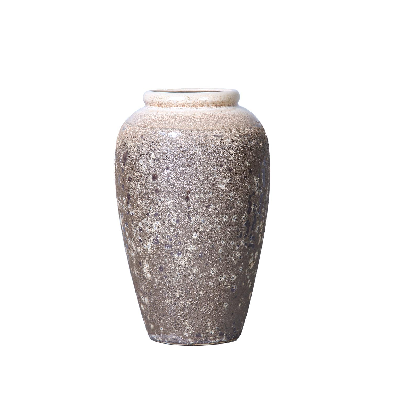 Furnings Vintage Sand Ceramic Vase - Artisanal Piece for Your Home - Round