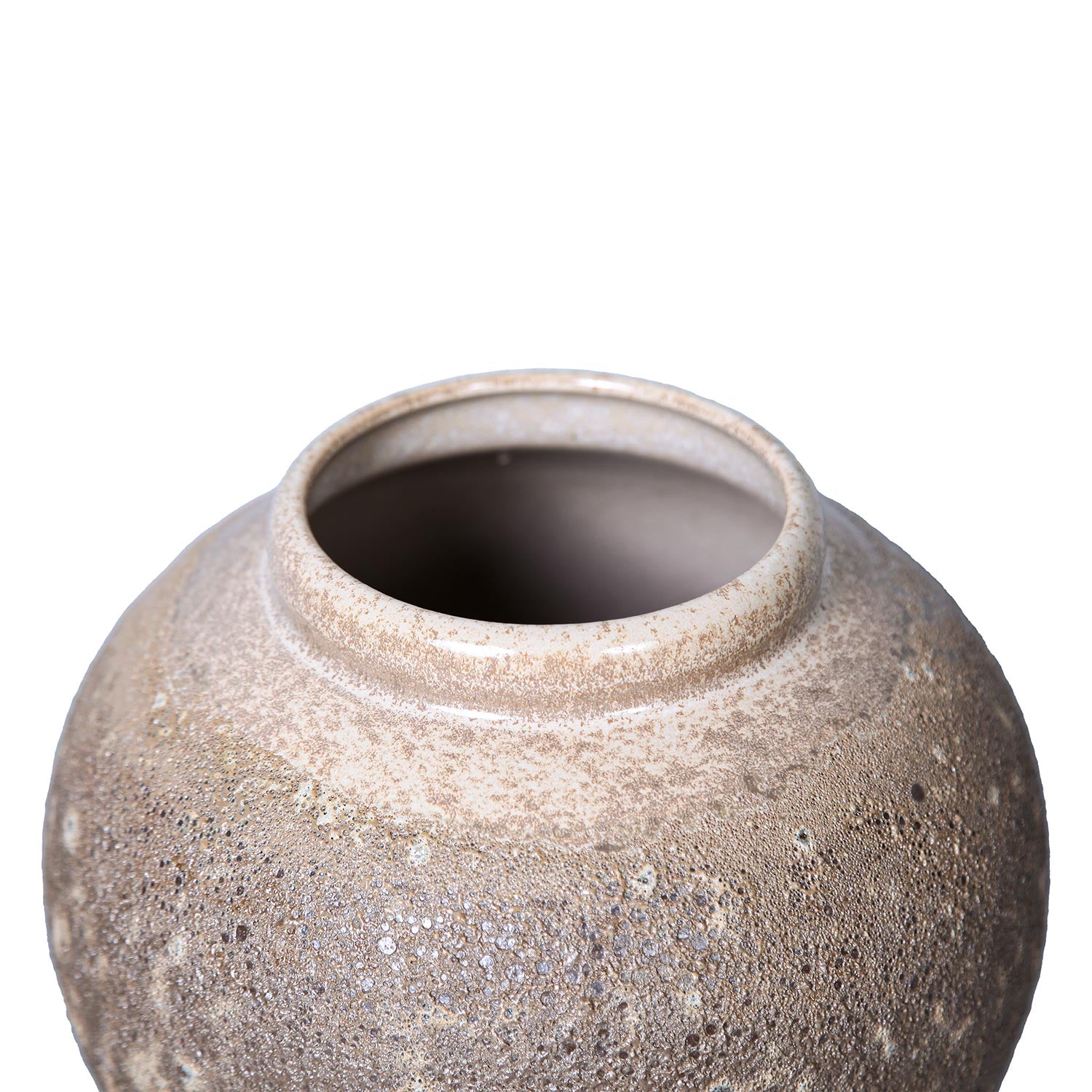 Furnings Vintage Sand Ceramic Vase - Artisanal Piece for Your Home - Round