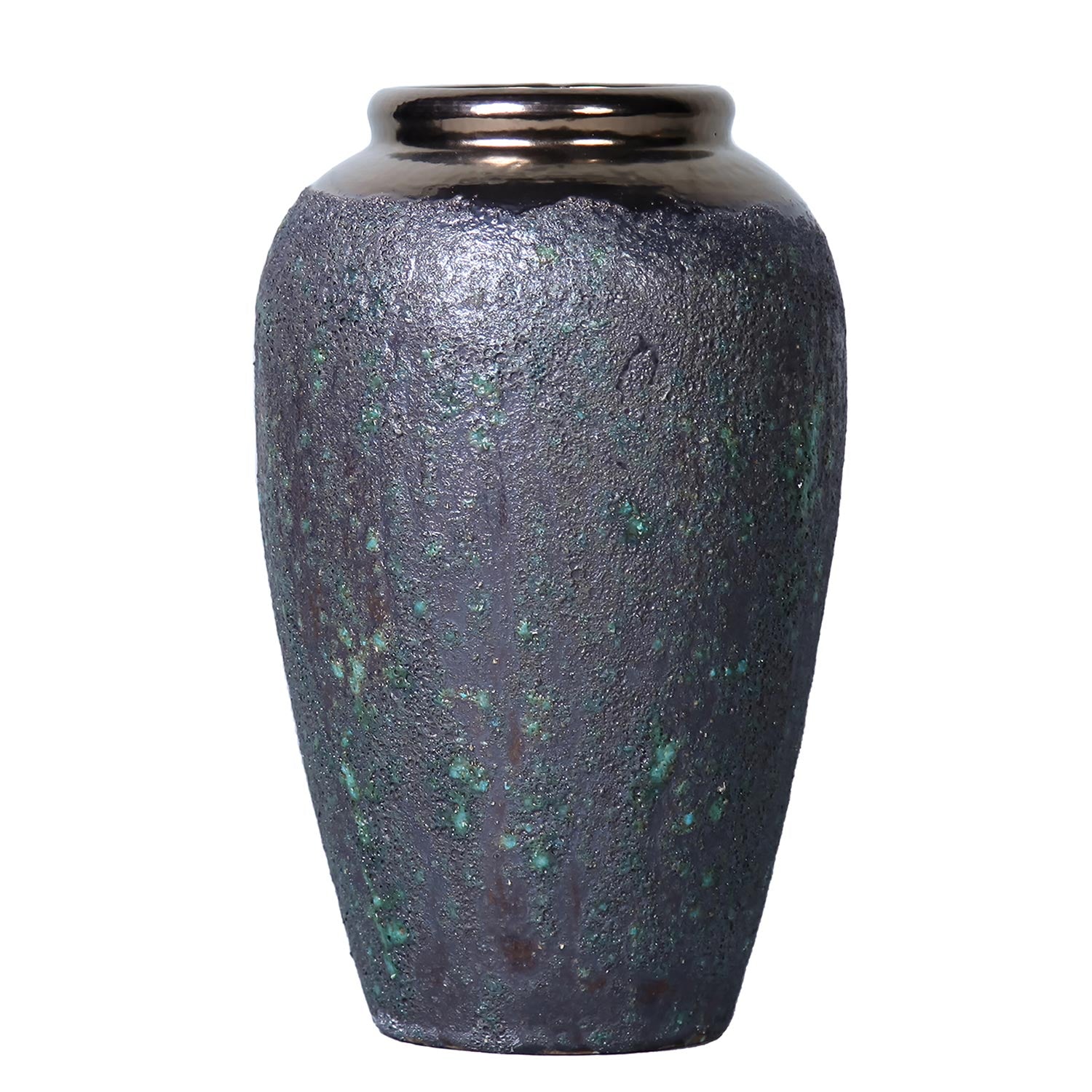 Furnings Vintage Smoke Ceramic Vase - Artisanal Piece for Your Home - Round