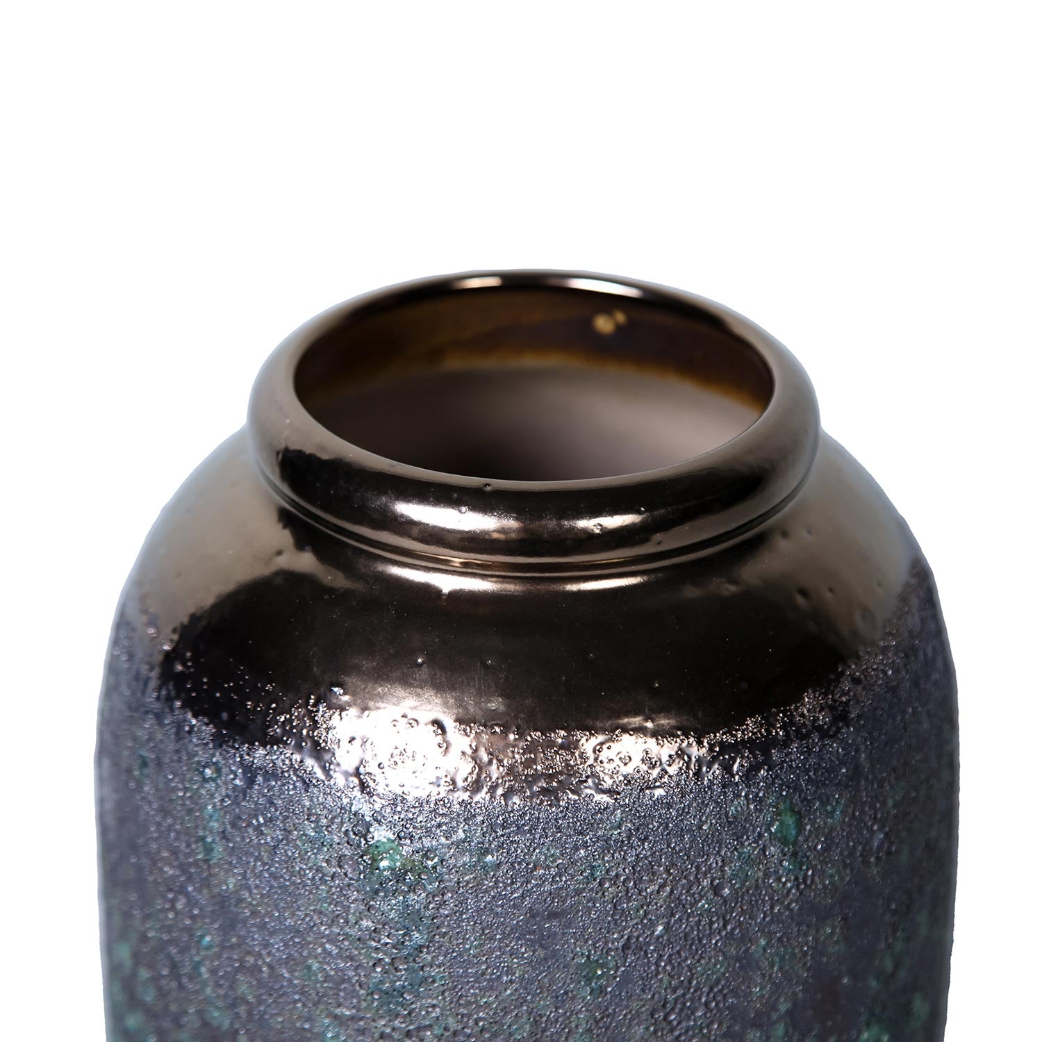 Furnings Vintage Smoke Ceramic Vase - Artisanal Piece for Your Home - Round