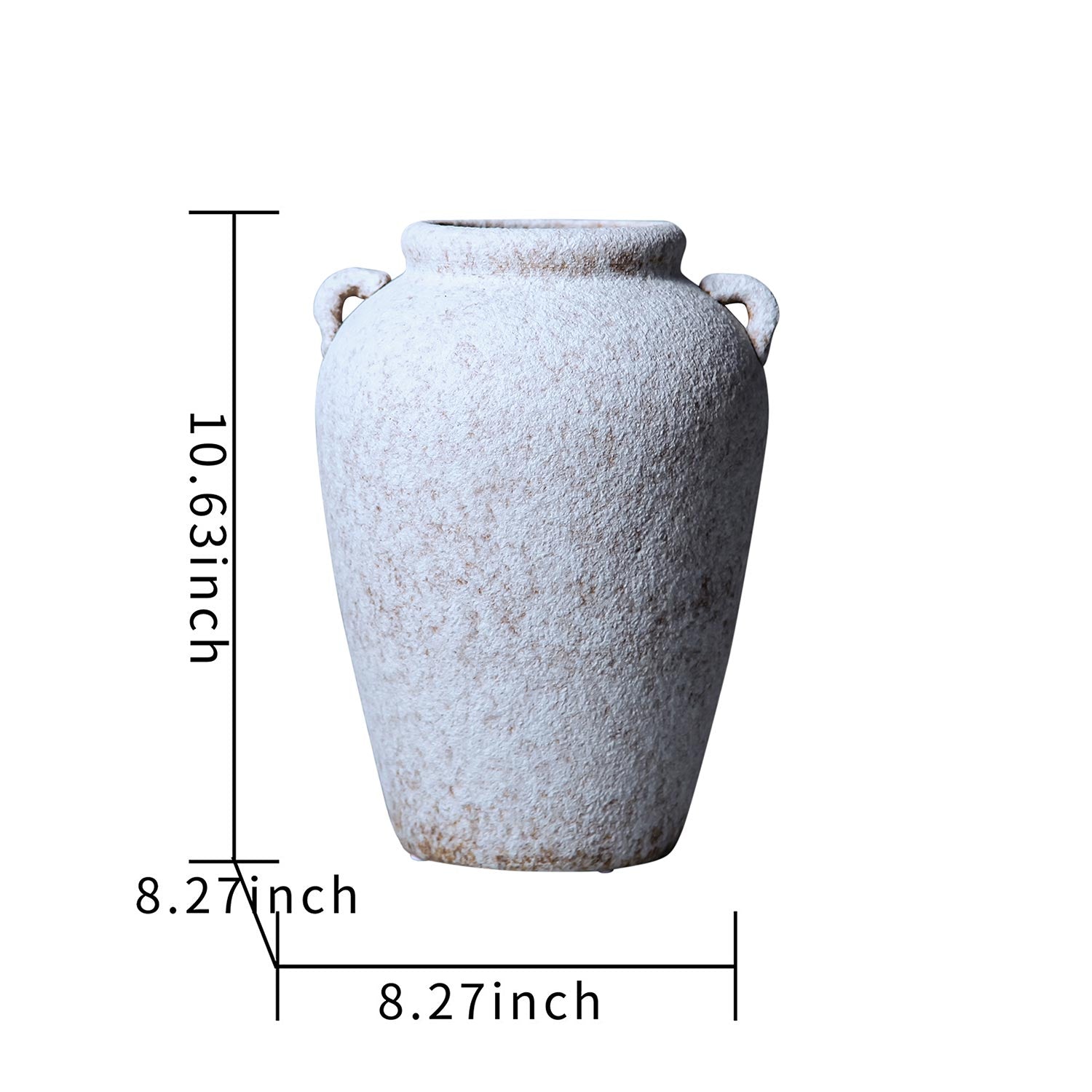 Furnings Artisan Ceramic Gray Stone Vase - Country Charm for Your Home - Tall