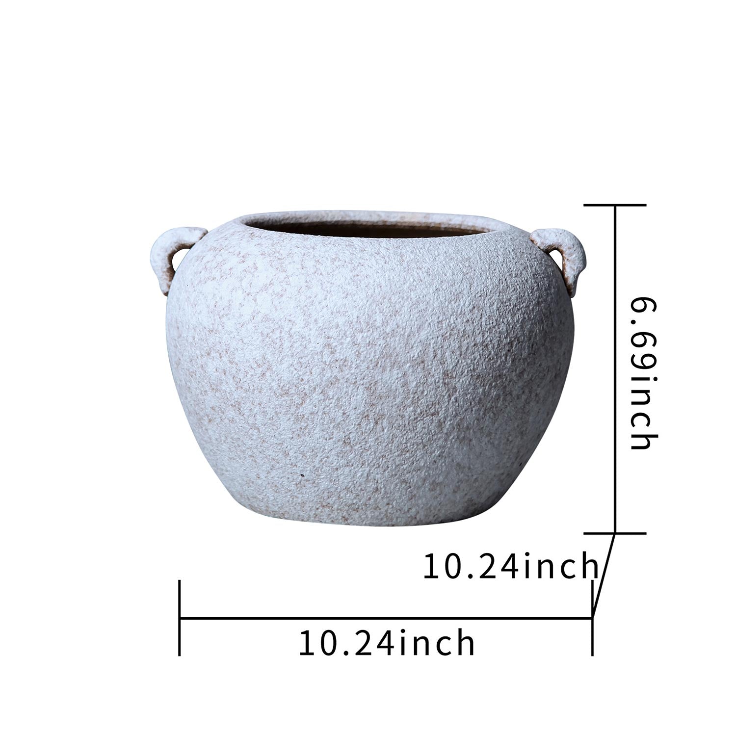 Furnings Artisan Ceramic Gray Stone Vase - Country Charm for Your Home - Tall