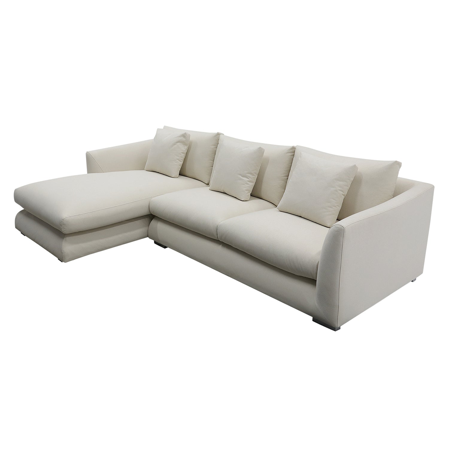 Furnings L-Shape Beige Chaise Sectional Sofa Set