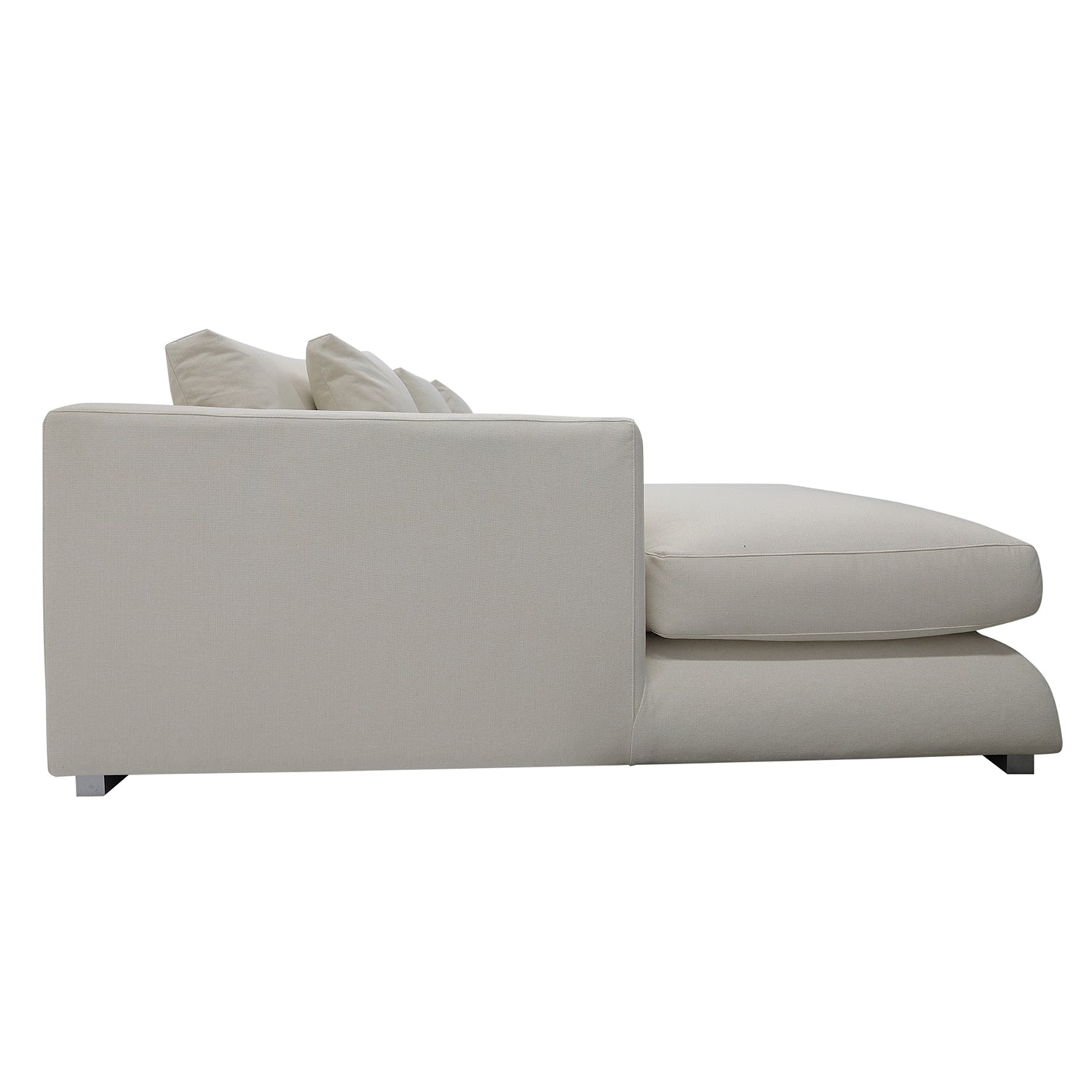 Furnings L-Shape Beige Chaise Sectional Sofa Set