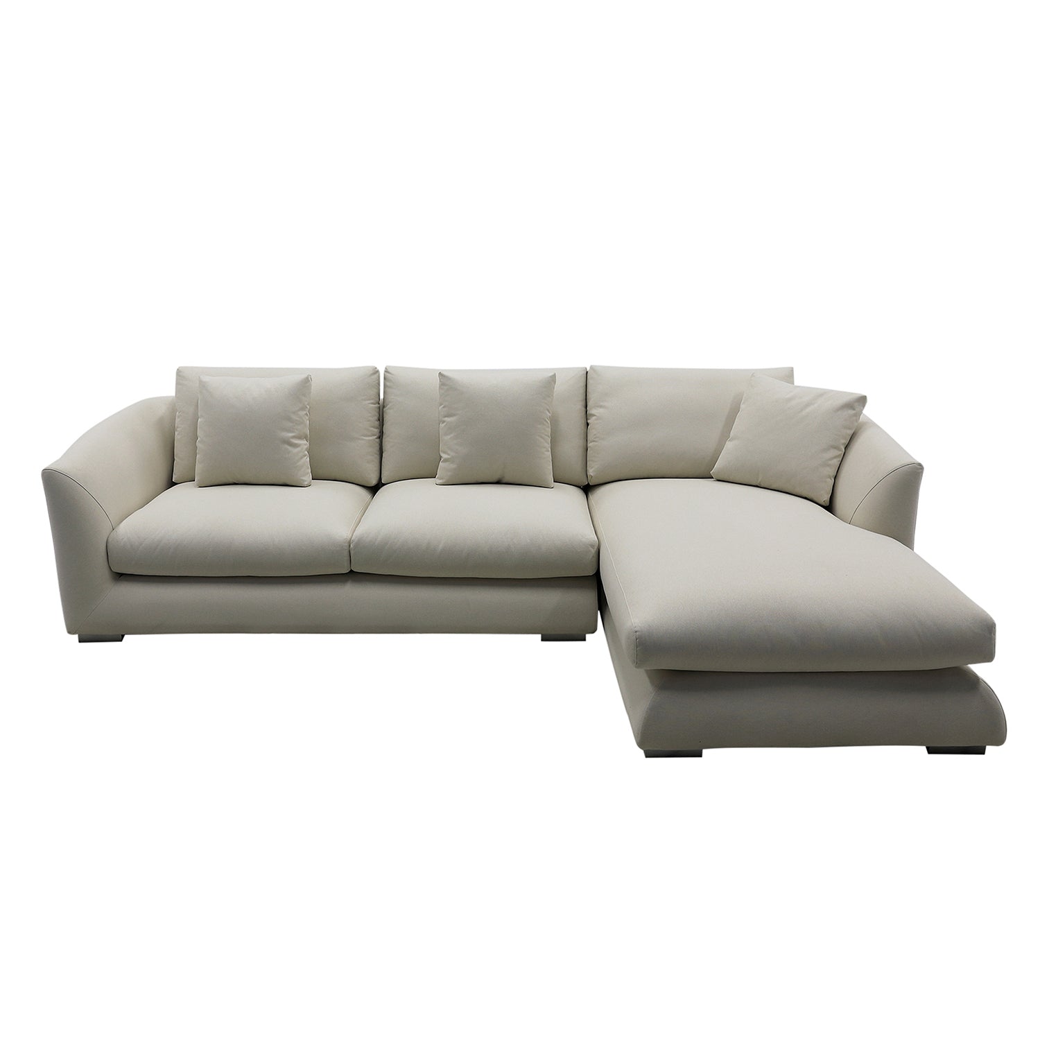 Furnings L-Shape Beige Chaise Sectional Sofa Set