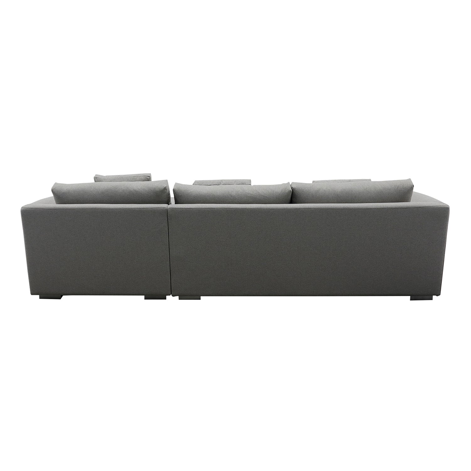 Furnings L-Shape Gray Chaise Sectional Sofa Set