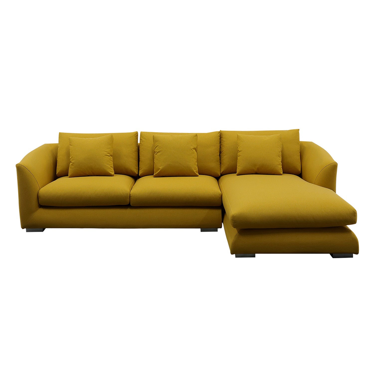 Furnings - L-Shape Yellow Chaise Sectional Sofa Set