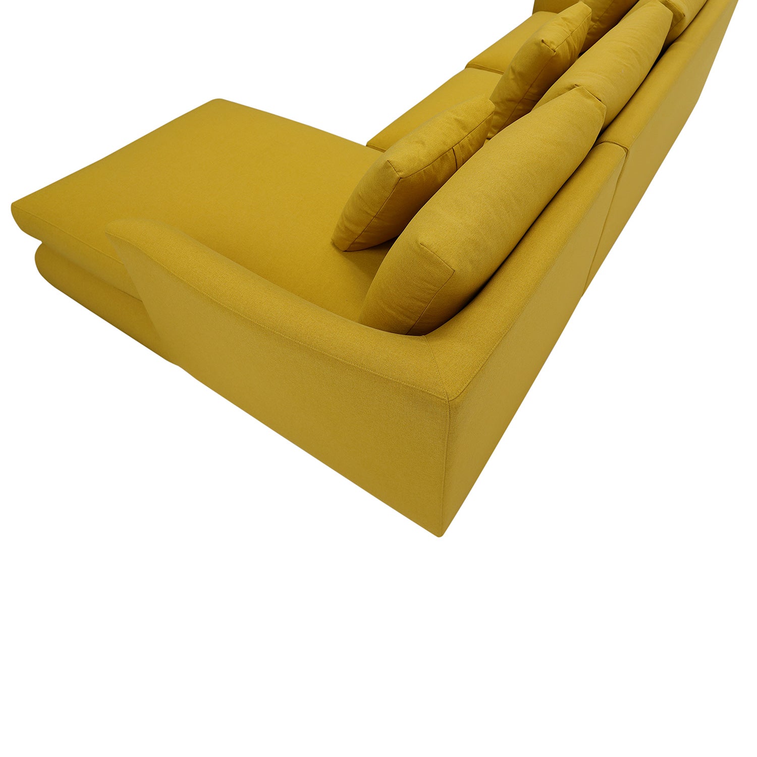 Furnings L-Shape Yellow Chaise Sectional Sofa Set