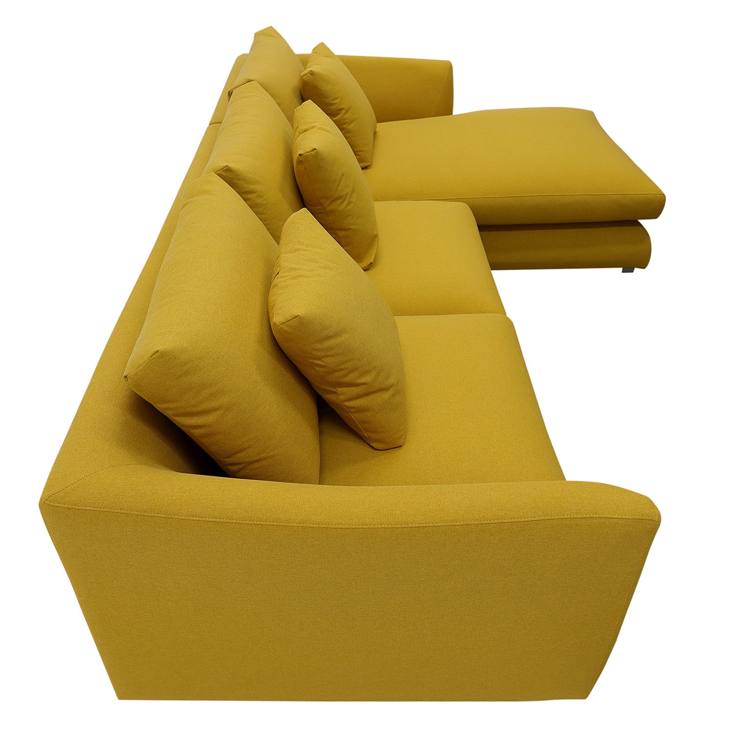 Furnings L-Shape Yellow Chaise Sectional Sofa Set