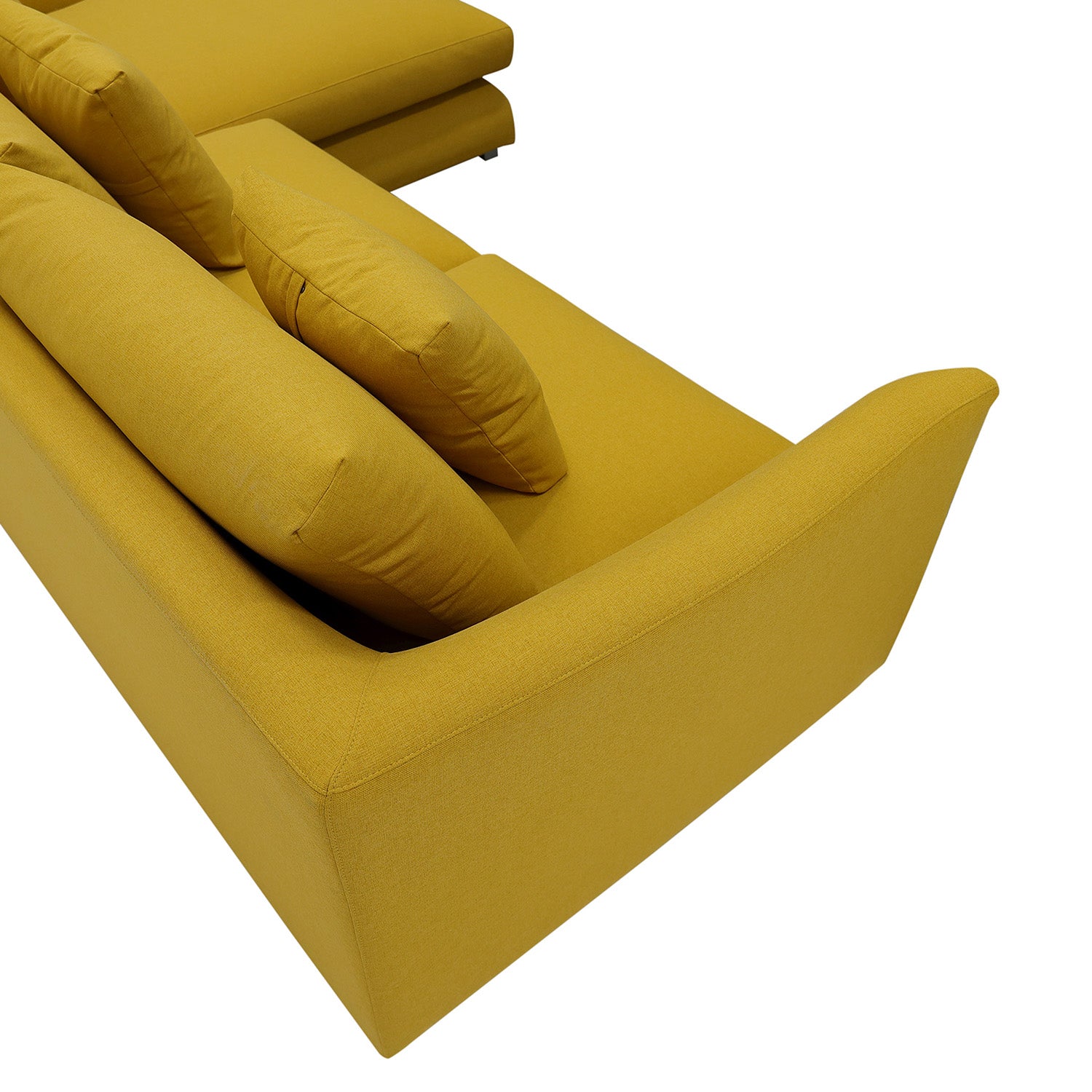 Furnings L-Shape Yellow Chaise Sectional Sofa Set