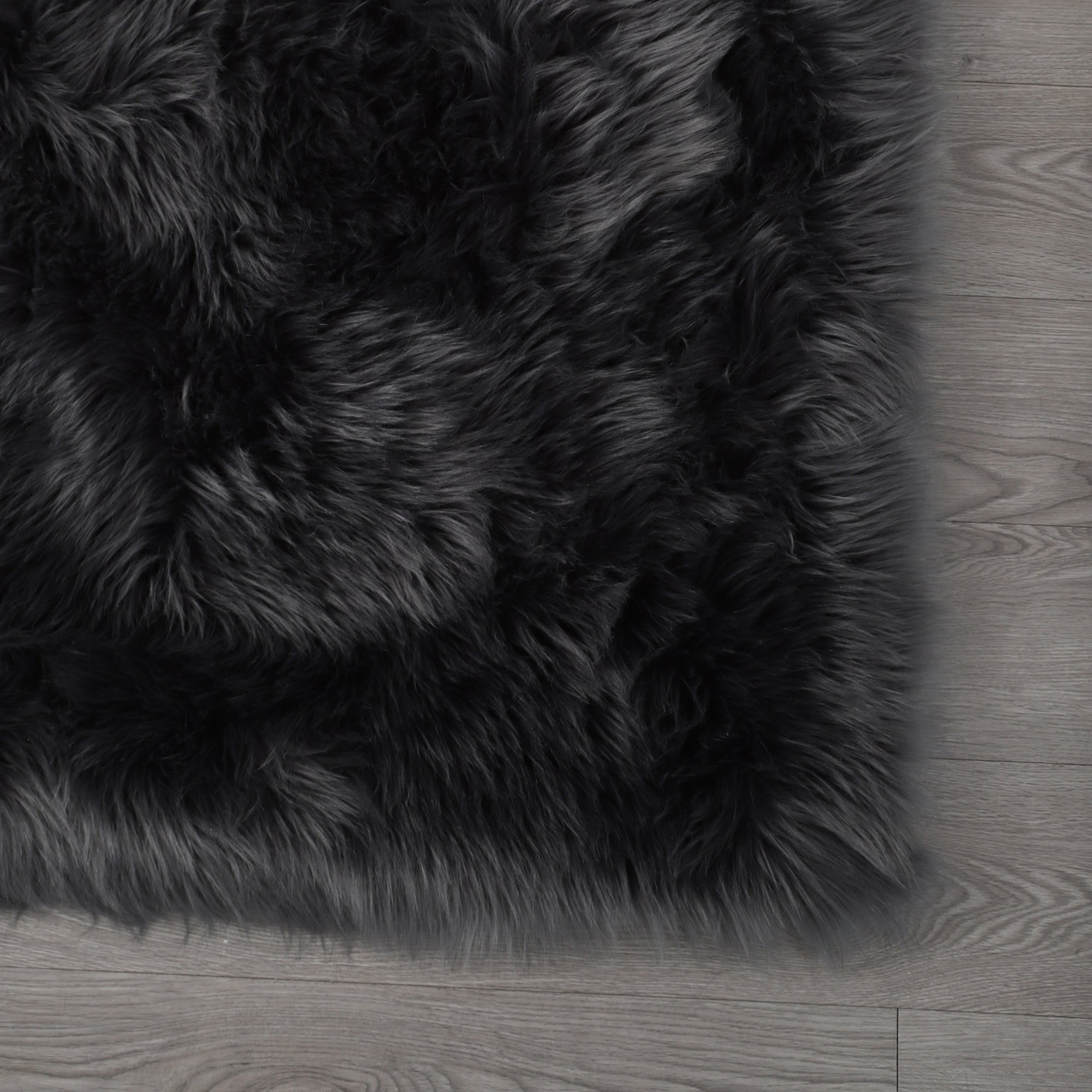 Furnings Cozy Ultra Soft Fluffy Faux Fur Gray Area Rug - 6'L x 4'W