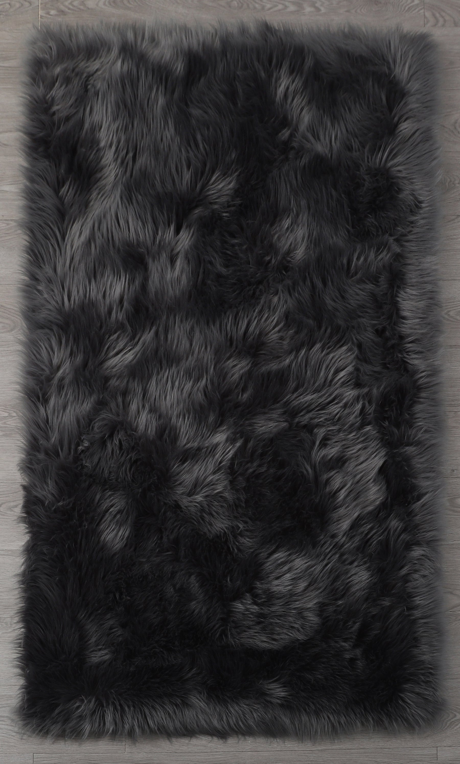 Furnings Cozy Ultra Soft Fluffy Faux Fur Gray Area Rug - 6'L x 4'W