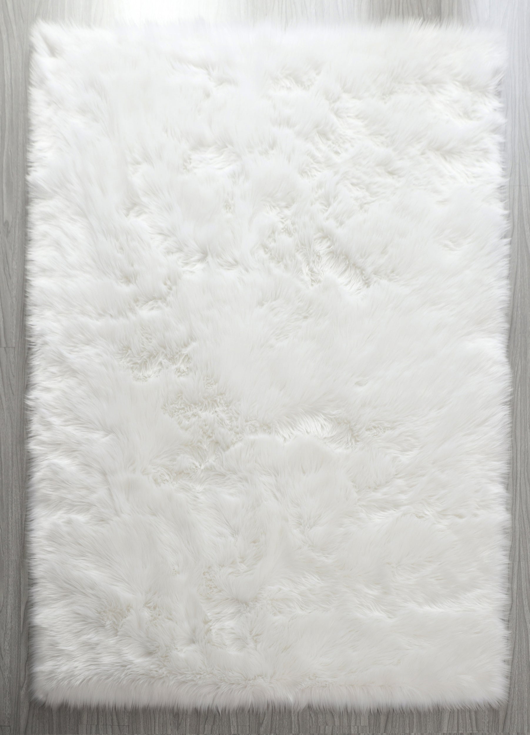 Furnings™ Cozy Ultra Soft Fluffy Faux Fur White Area Rug - 5'L x 3'W