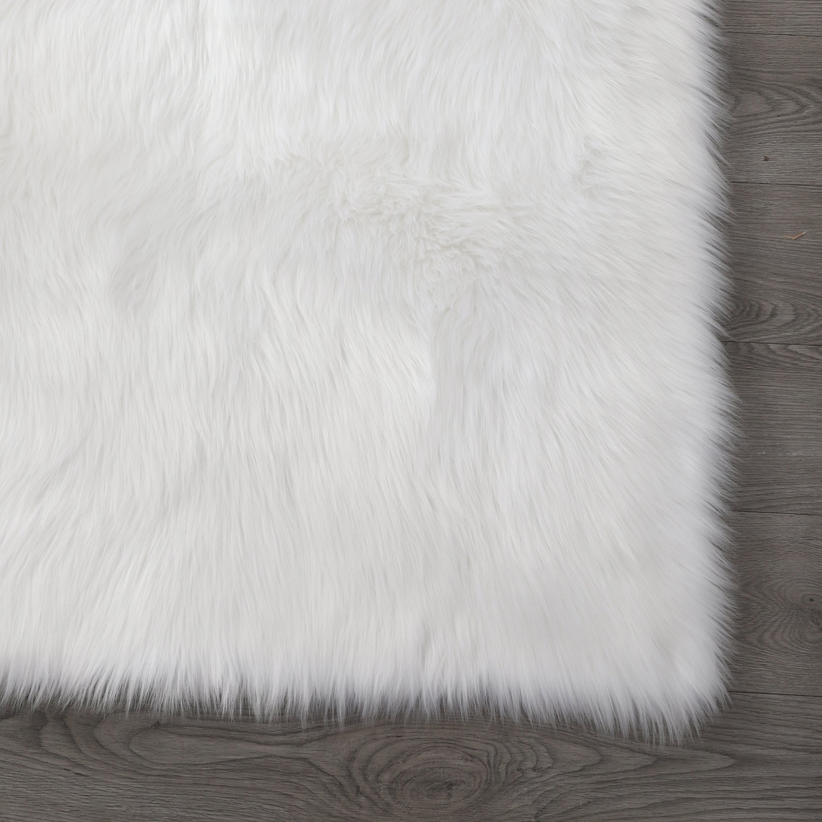 Furnings™ Cozy Ultra Soft Fluffy Faux Fur White Area Rug - 5'L x 3'W