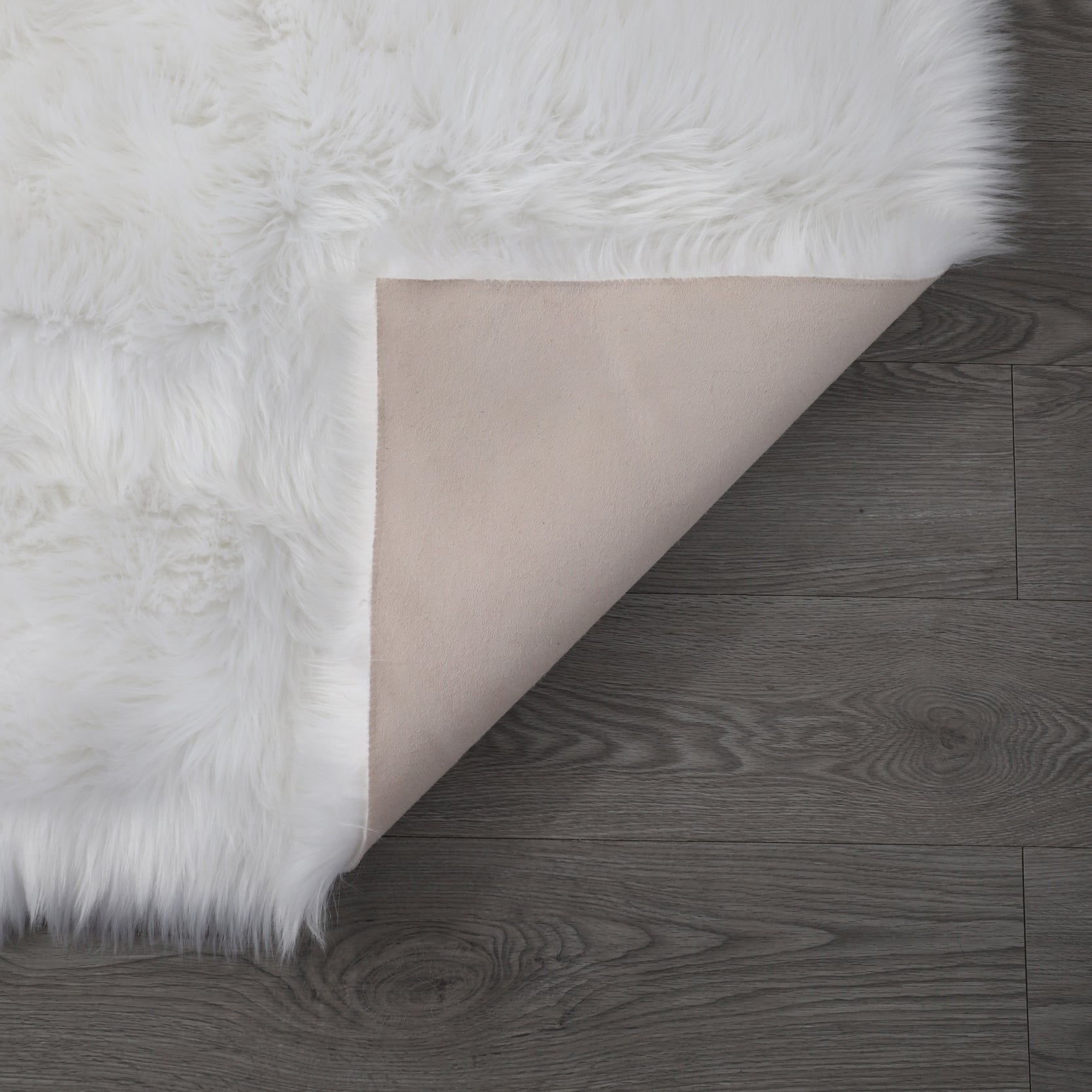 Furnings™ Cozy Ultra Soft Fluffy Faux Fur White Area Rug - 5'L x 3'W