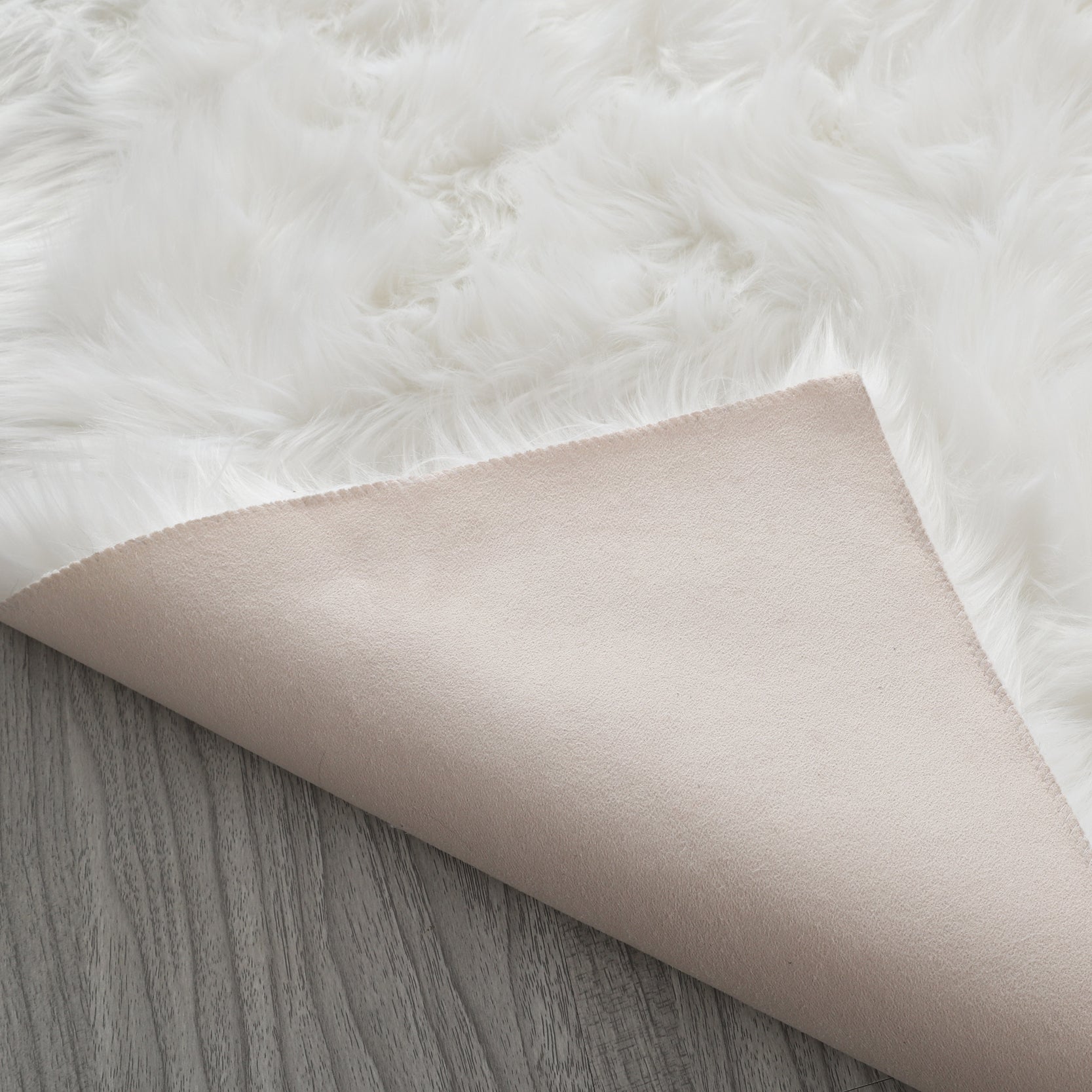 Furnings™ Cozy Ultra Soft Fluffy Faux Fur White Area Rug - 5'L x 3'W