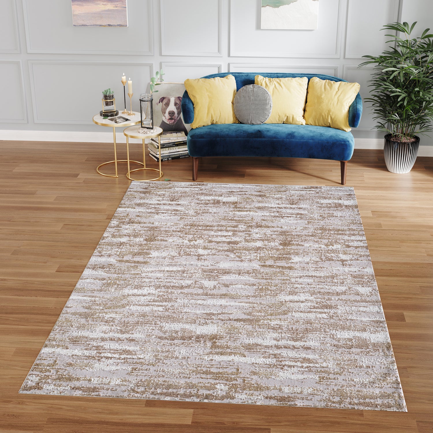 Furnings Milano Washable Shimmer Skin Woven Area Rug - 3'L x 2'W