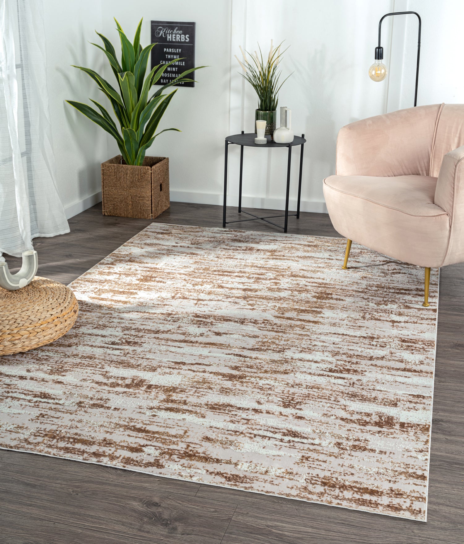 Furnings Milano Washable Shimmer Skin Woven Area Rug - 3'L x 2'W