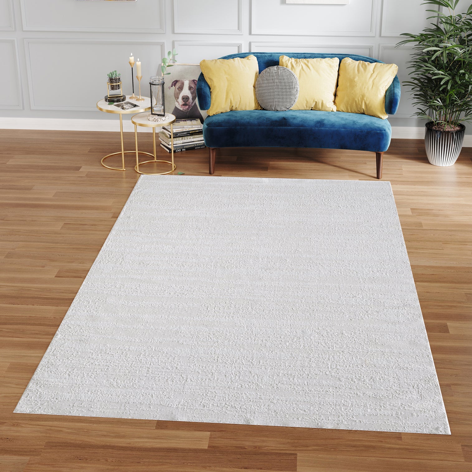 Furnings Milano Washable Pale Celadon Woven Area Rug - 3'L x 2'W