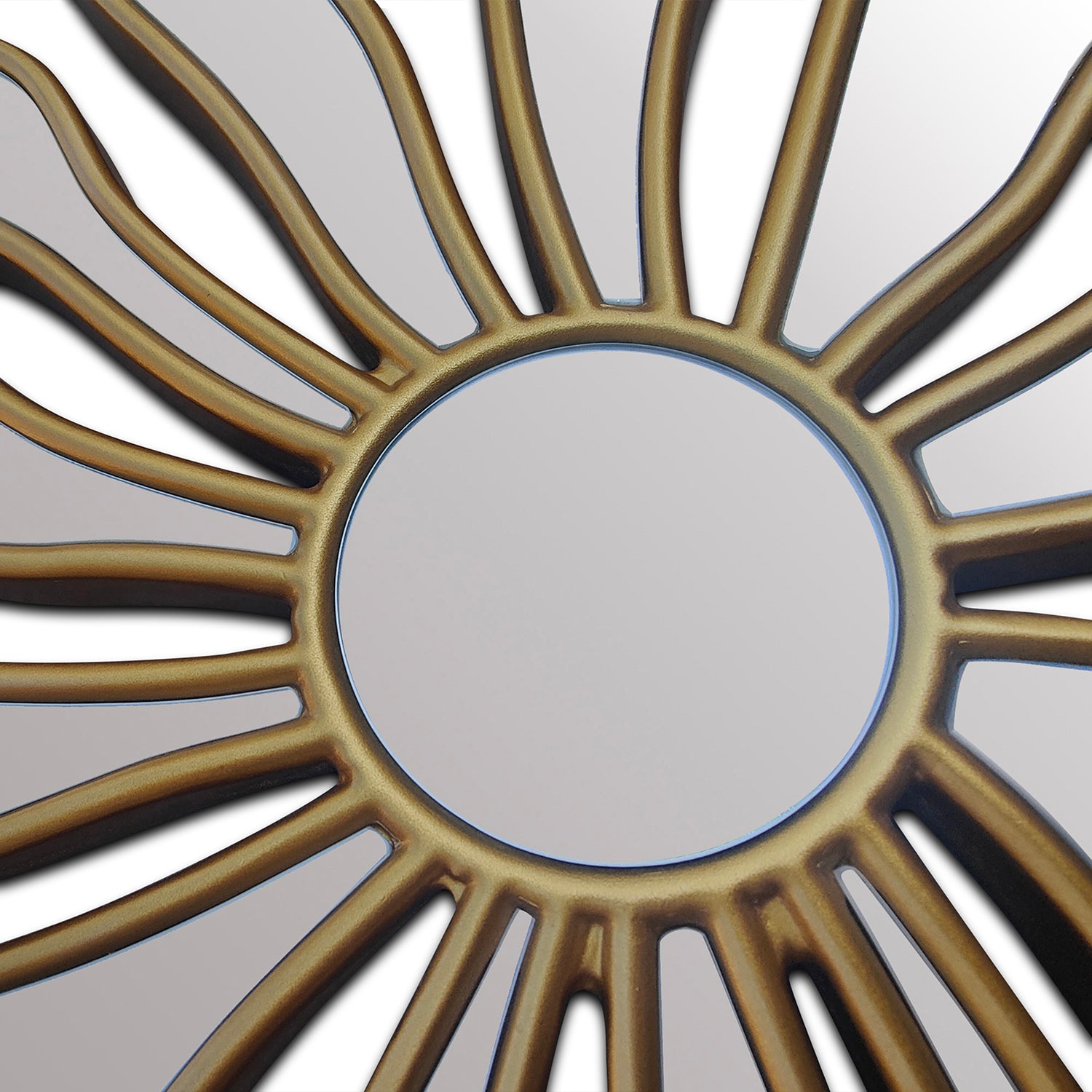 Furnings - Decorative Round Wall Mirror with Gold Frame in Unique and Modern Design