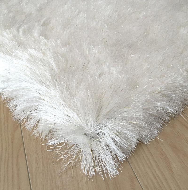 Furnings - Fancy Collection Solid White Shag Area Rug