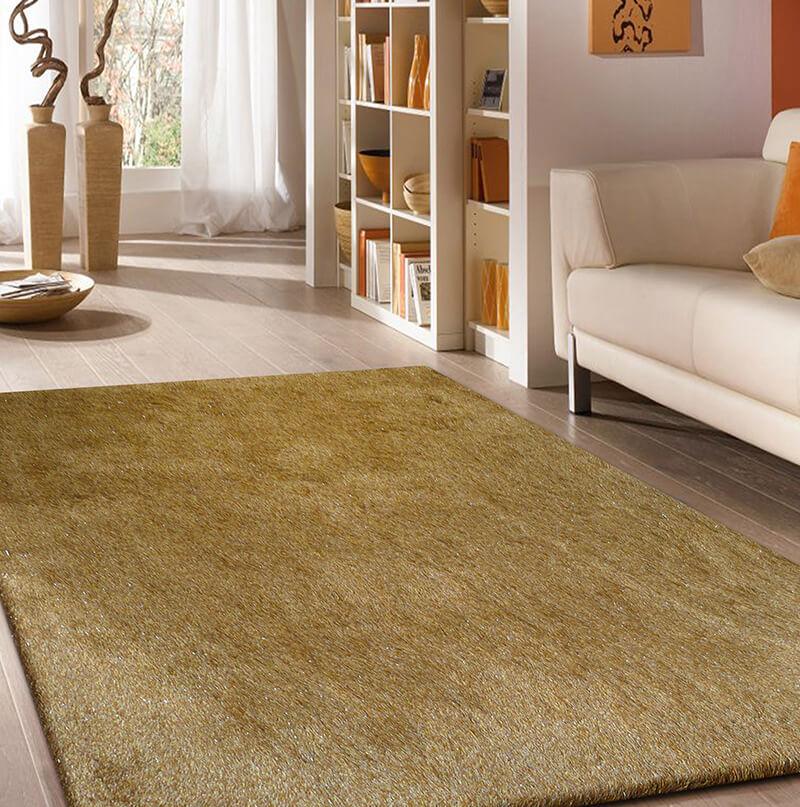 Furnings Fancy Collection Gold Shag Area Rug - 7'L x 5'W x 1"H