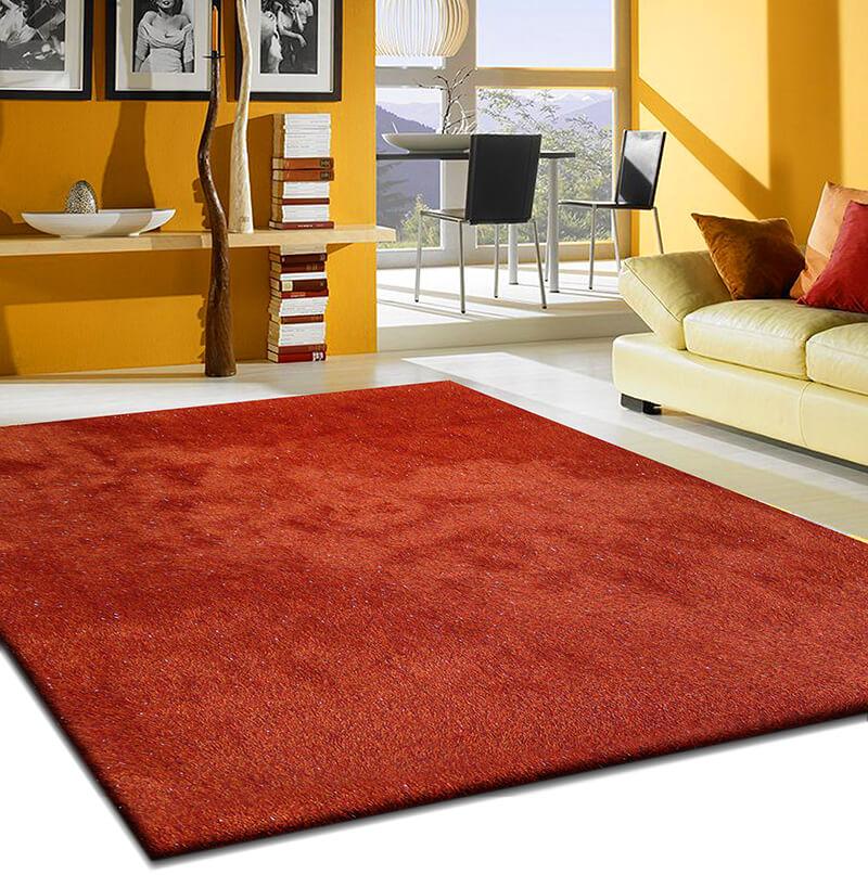 Furnings Fancy Collection Red Shag Area Rug - 7'L x 5'W x 1"H