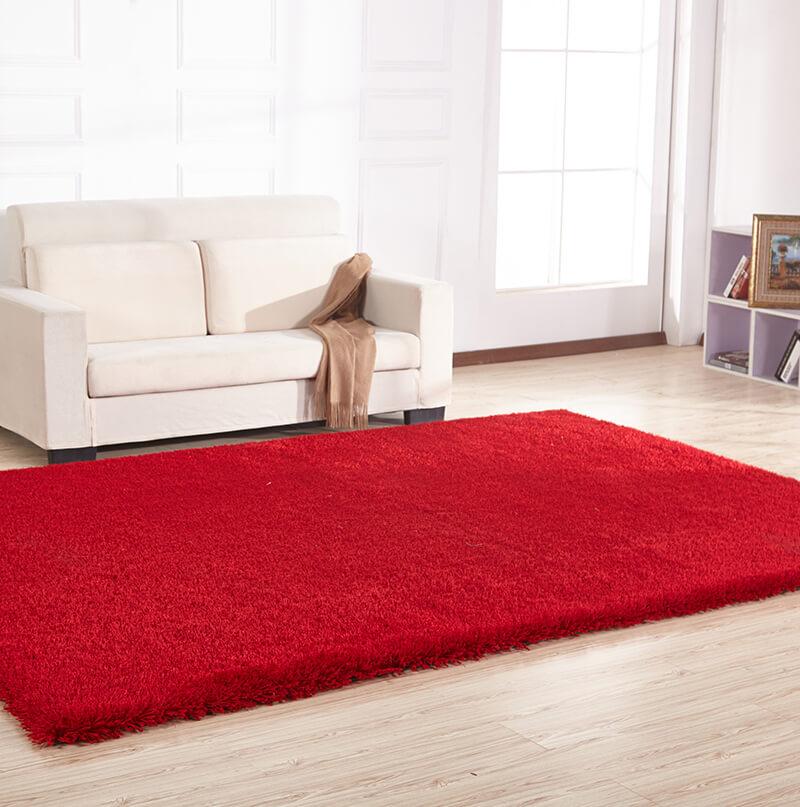 Furnings Chubby Red Area Rug - 7'L x 5'W x 1"H