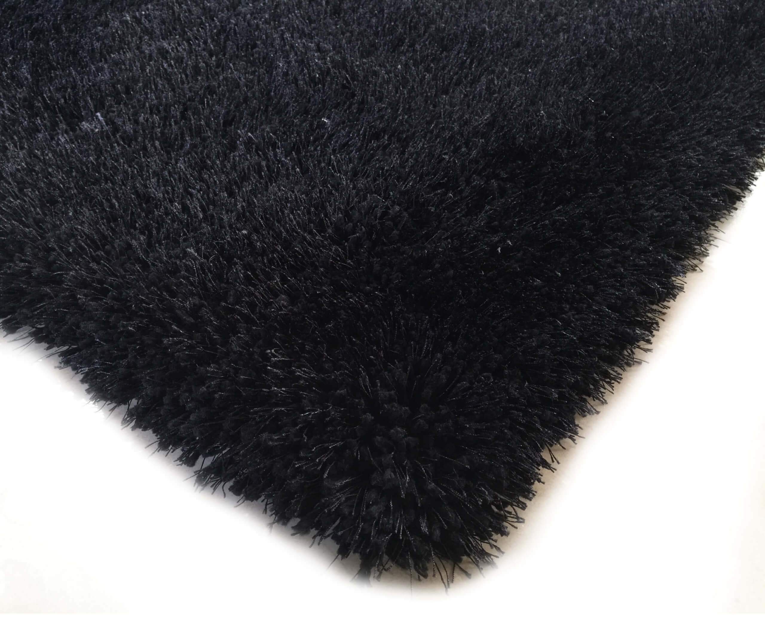 Furnings Chubby Black Area Rug - 7'L x 5'W x 1"H